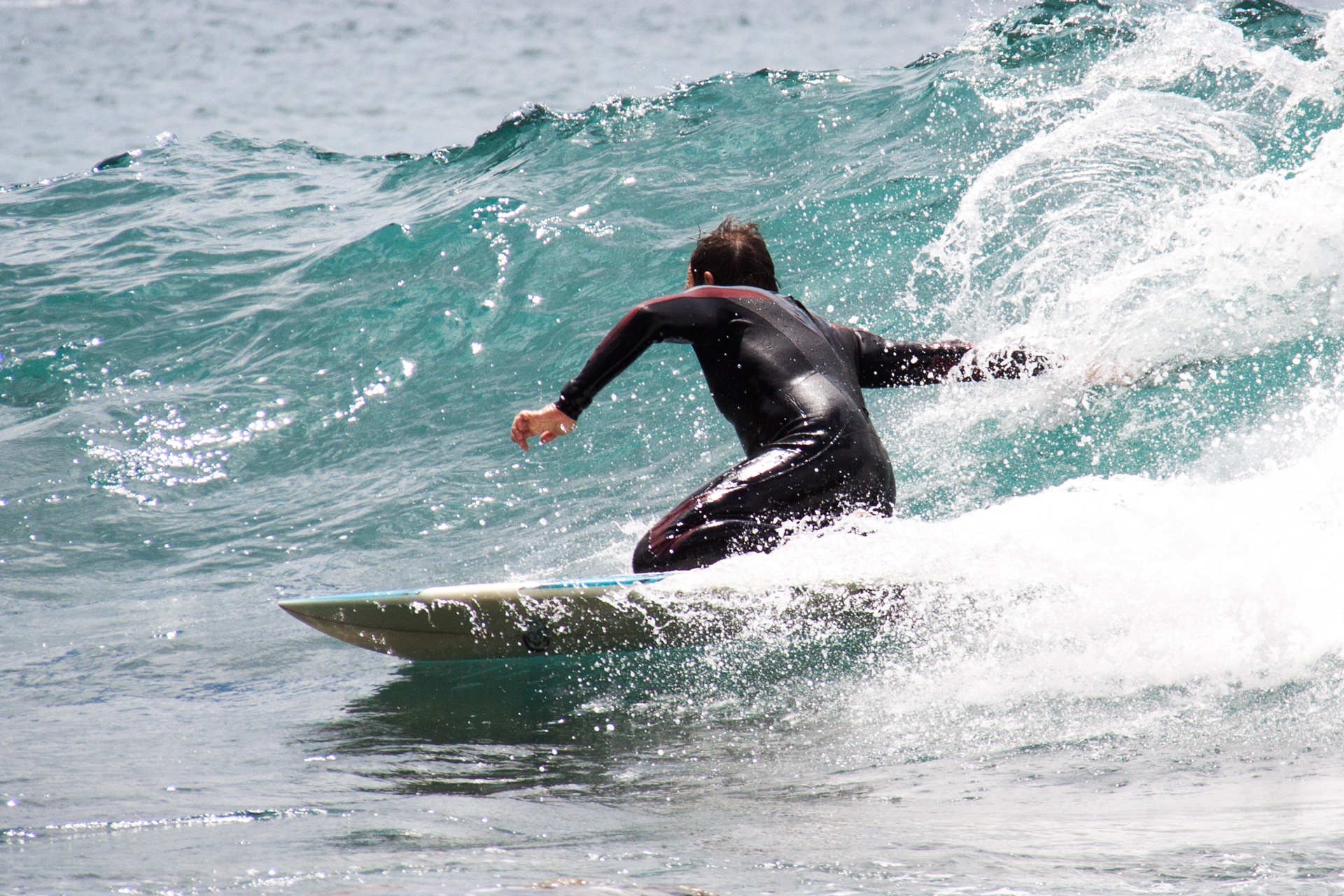 Surfing Wave Ocean Sport Surfboard 1920x1280