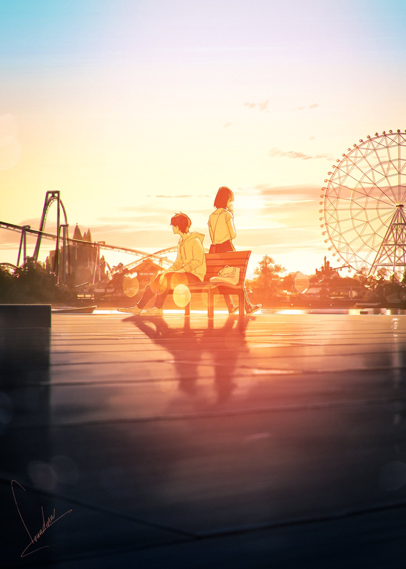 Sunset Theme Parks Anime Sunlight 1341x1878