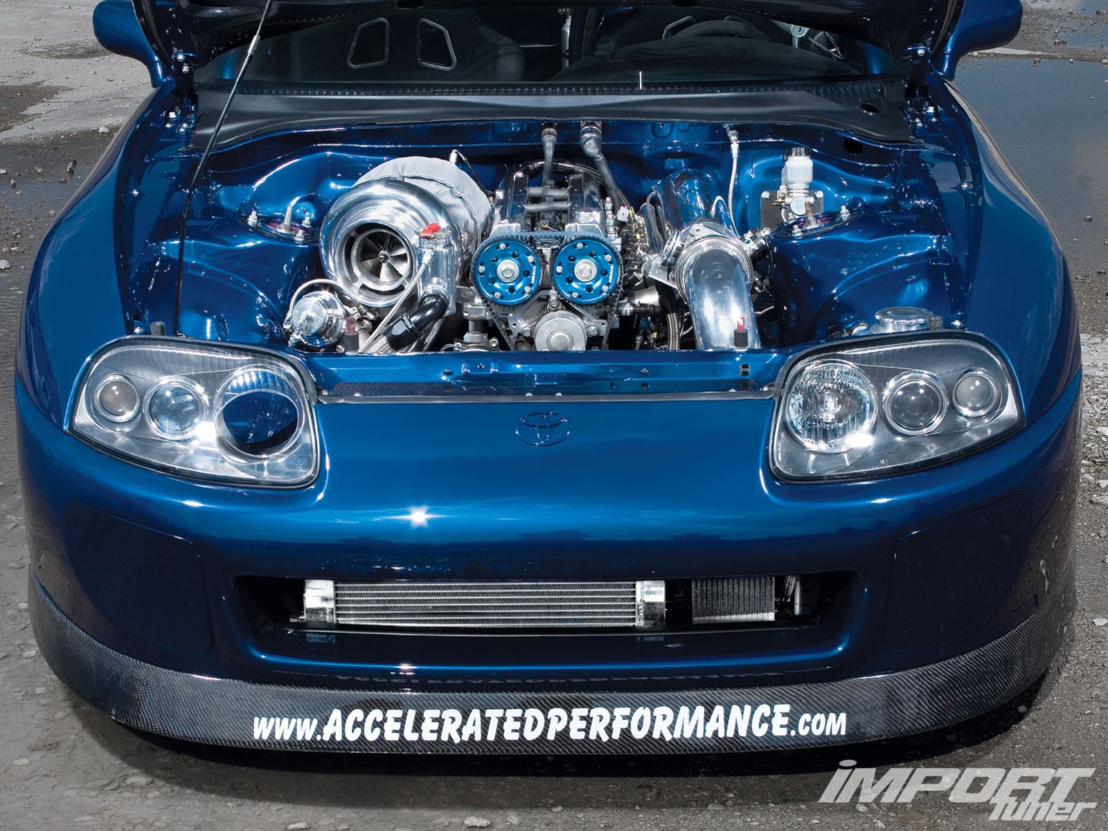 Toyota Supra Toyota Car Blue Cars Engine Engines Frontal View 1600x1200