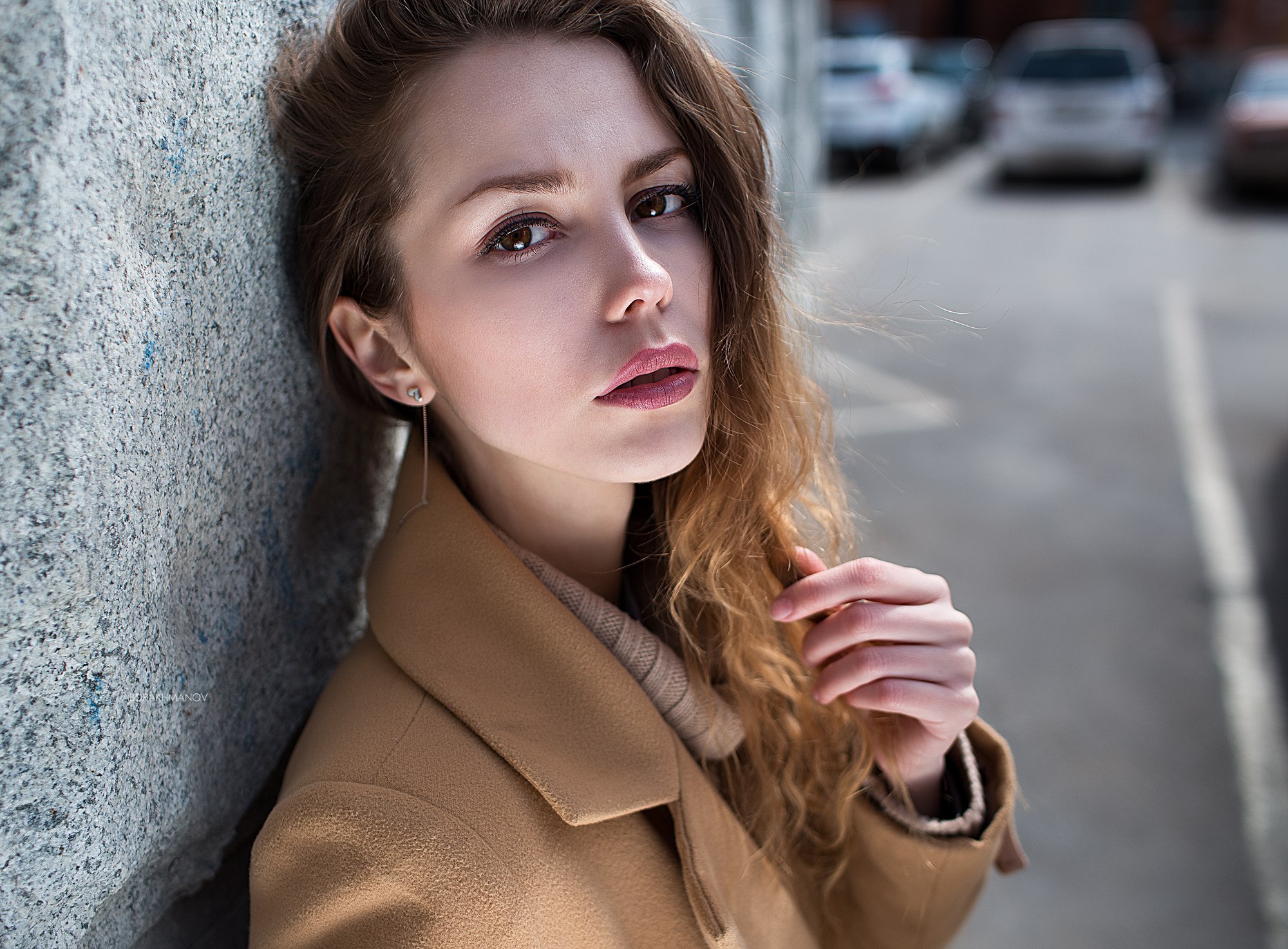 Lenar Abdrakhmanov Women Face Model Women Outdoors Urban 2018 Year Coats 2000x1473