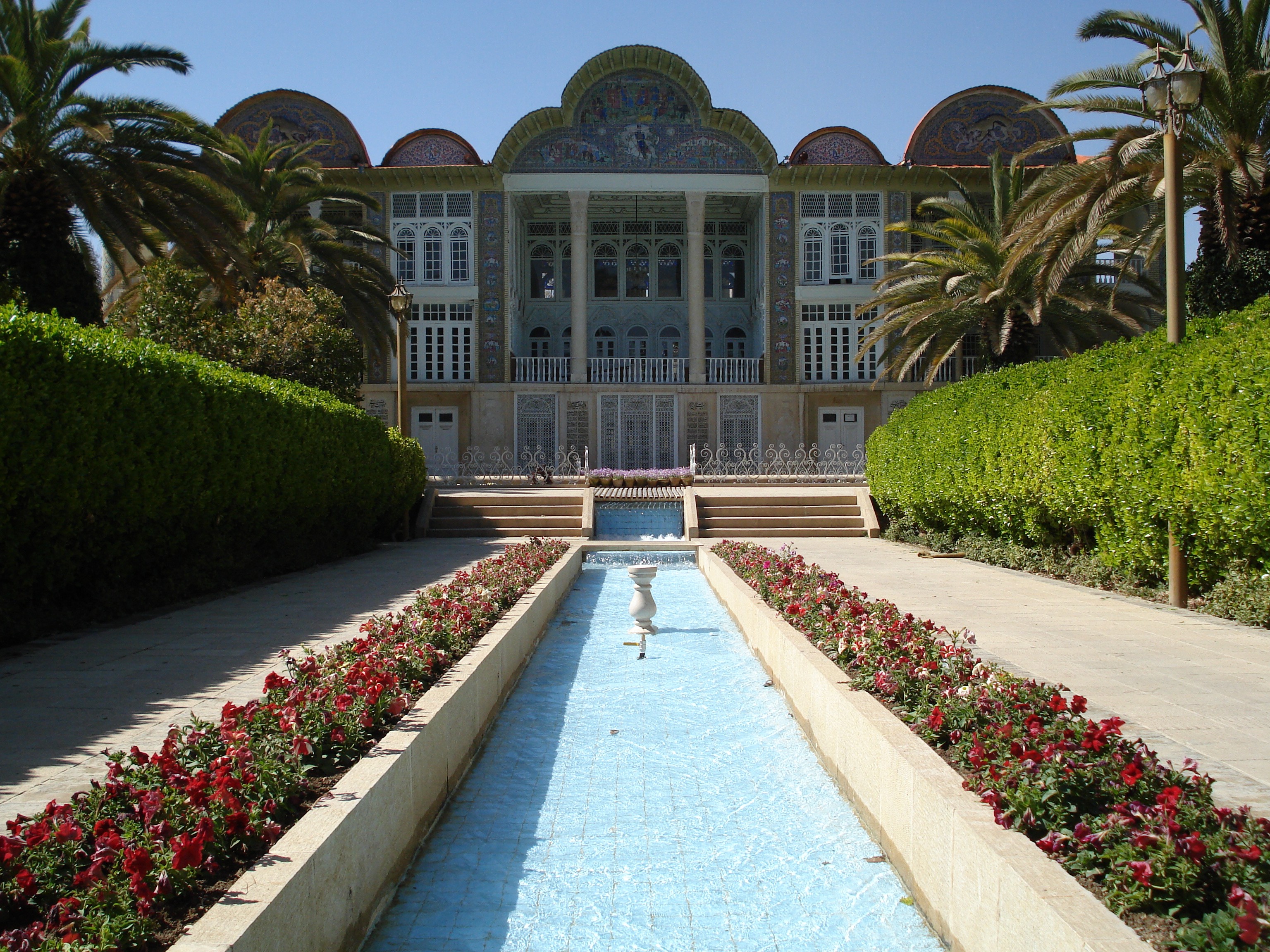 Iran Garden Fountain Islamic Architecture House 3072x2304