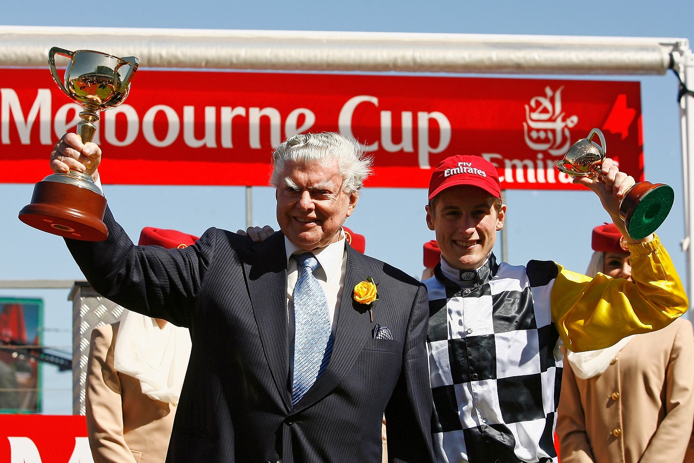 Bart Cummings Jockey Blake Shinn Melbourne Cup 1400x933