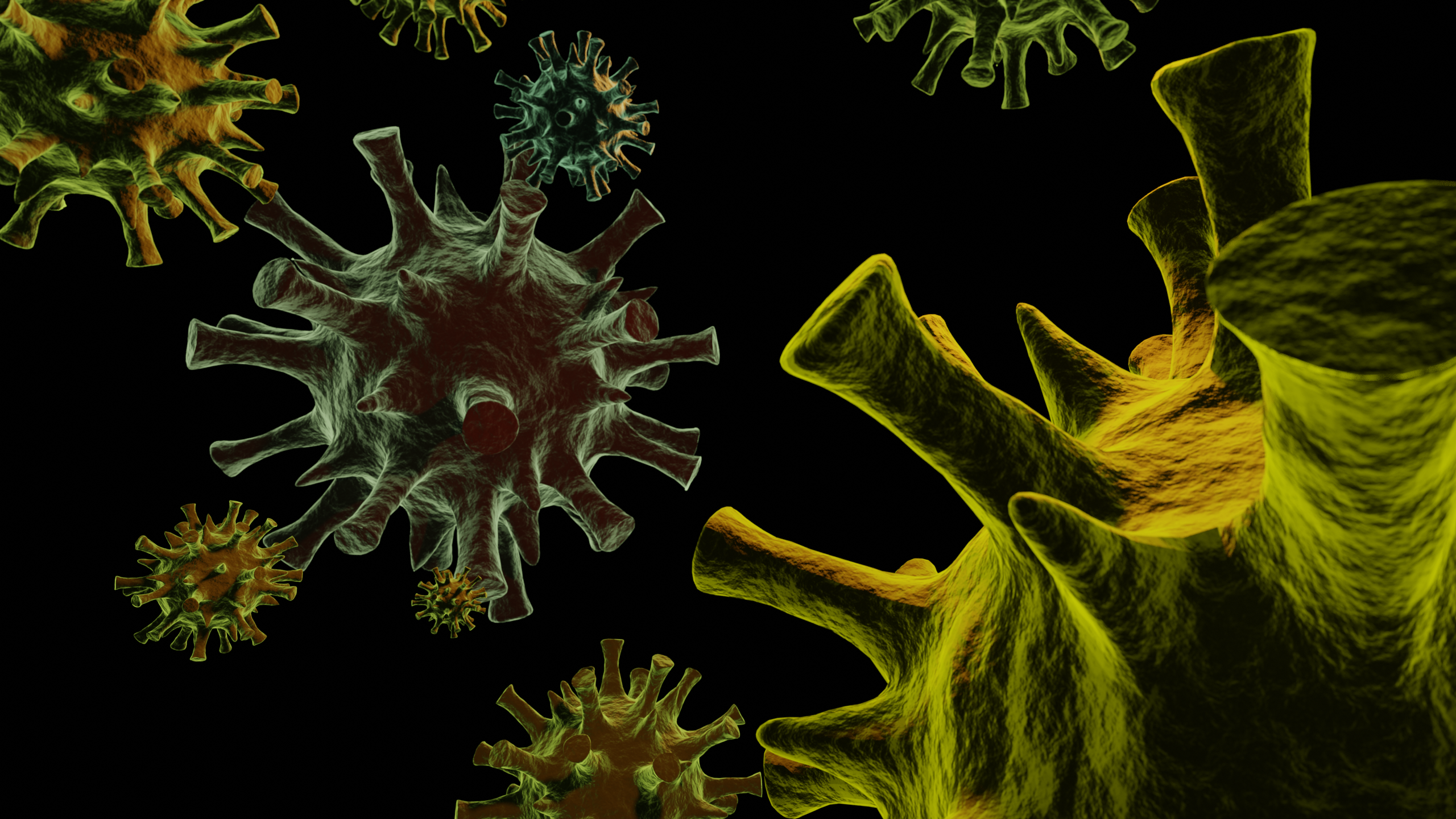 Disease Viruses Cells Magnification Digital Art 2560x1440
