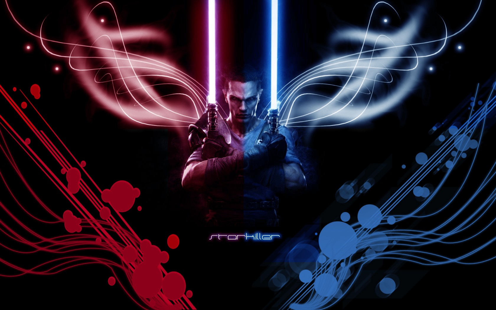 Starkiller Star Wars The Force Unleashed Video Games Lightsaber Digital Art Shapes 1680x1050