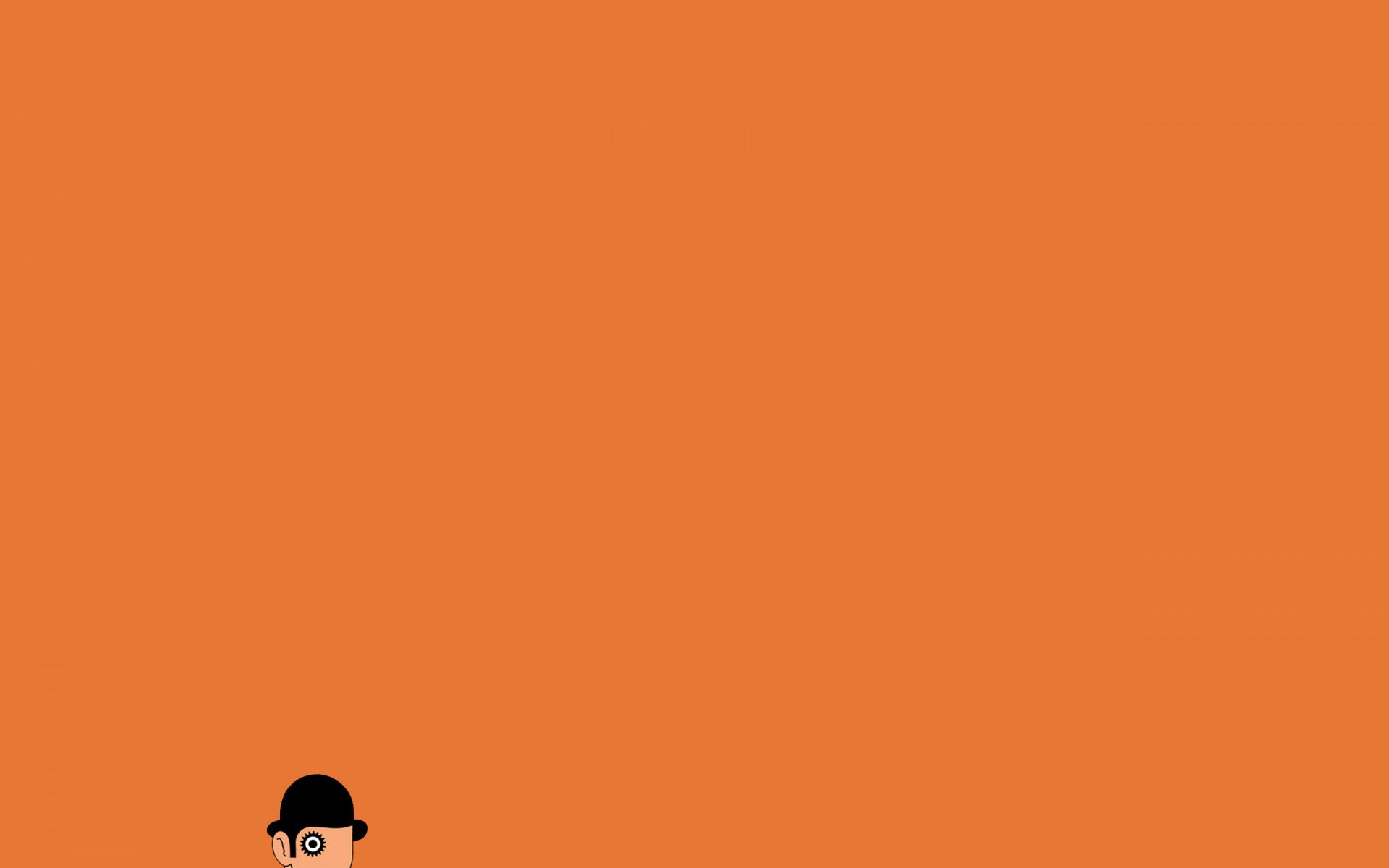 A Clockwork Orange Minimalism Movies Orange Background Simple Background Artwork 1920x1200
