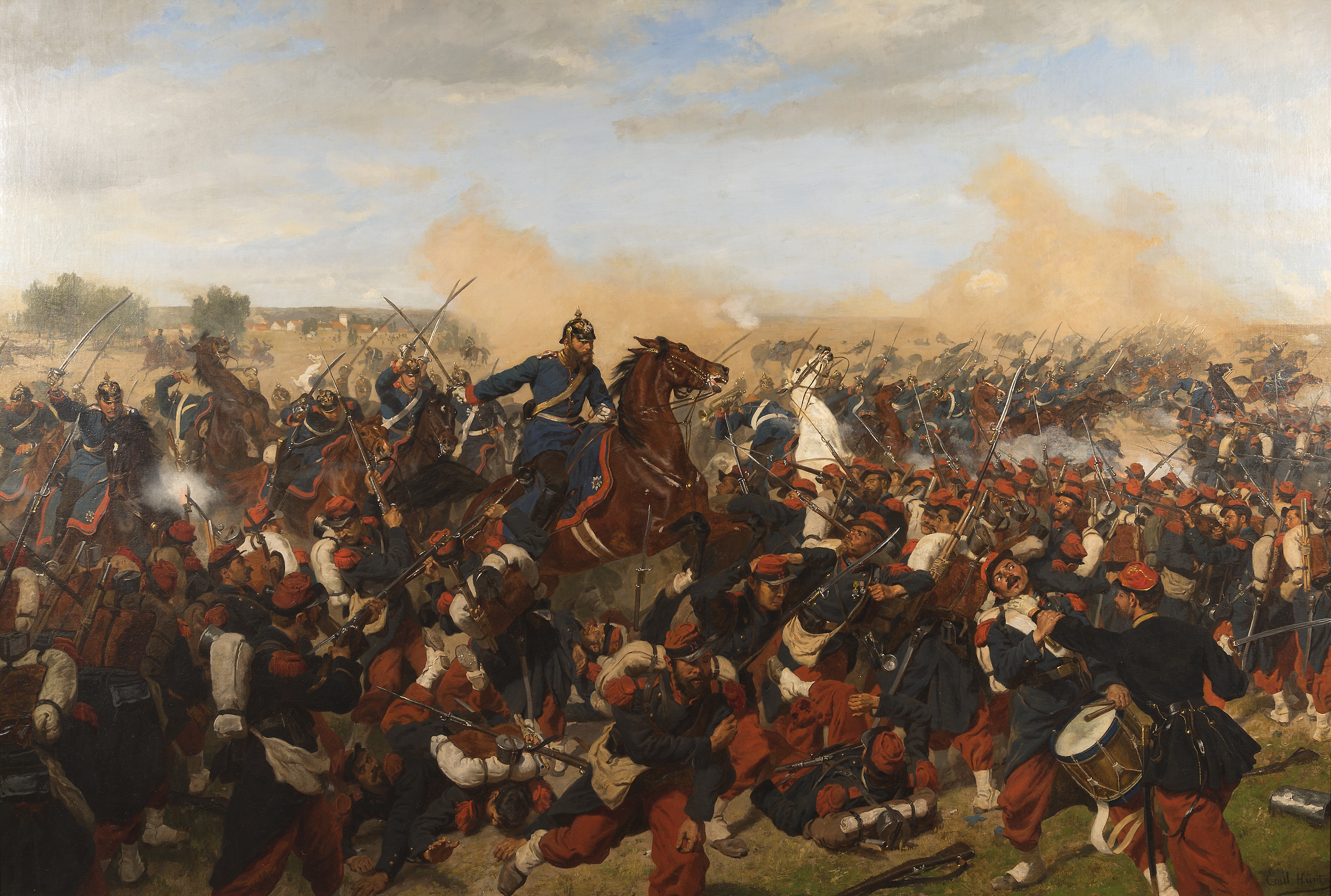 Historic History Horse Horse Riding Cavalry France Prussia Painting War Battle Soldier Army Artwork  4461x3005