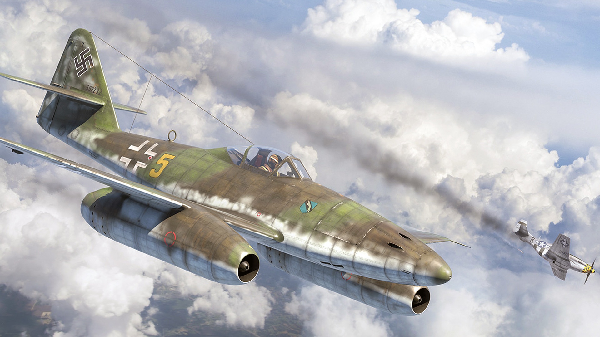 Messerschmitt Me 262 Luftwaffe Artwork Vehicle Military Aircraft Aircraft Military World War Ii 1920x1080
