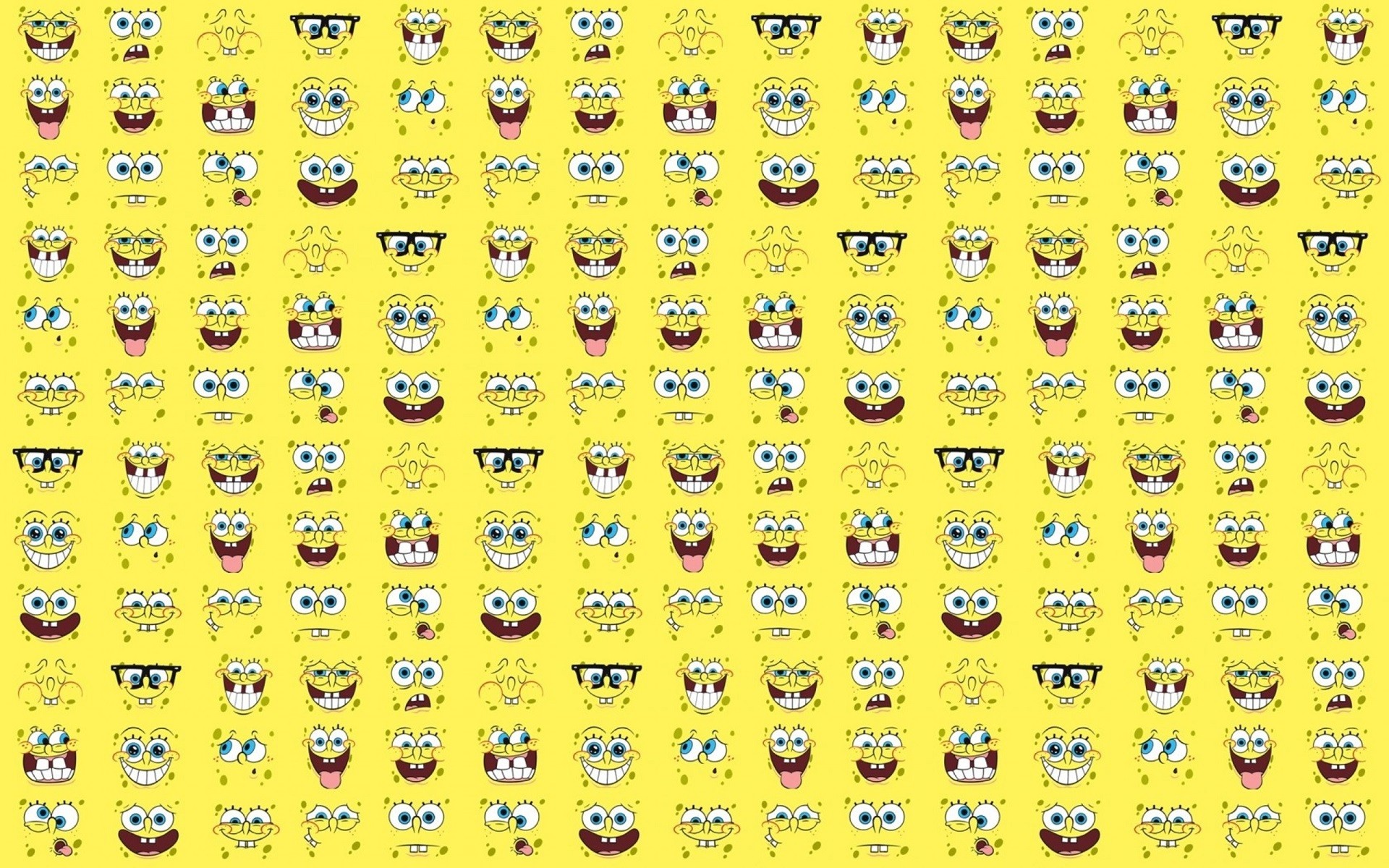 SpongeBob SquarePants Spongebob Cartoon Yellow Collage Face TV 1920x1200