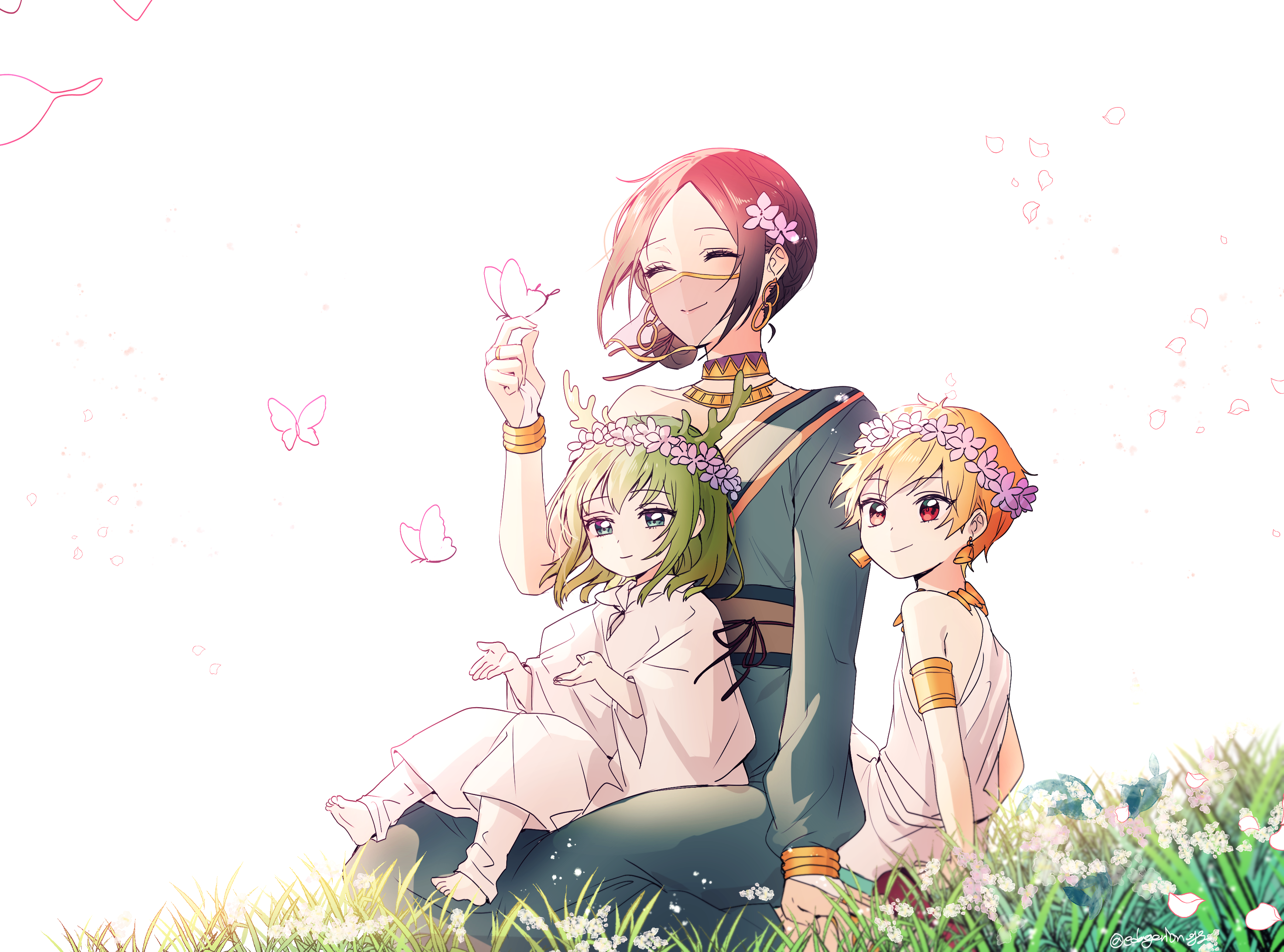 Fate Series FGO Fate Grand Order Anime Boys Anime Girls Long Hair Short Hair 2D Veils Green Dress Go 3477x2578