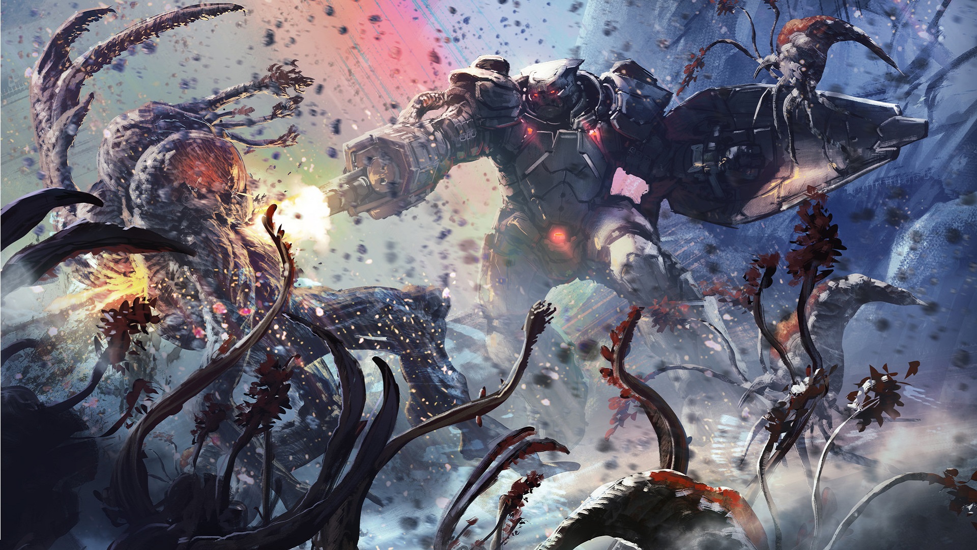 Video Games Halo Science Fiction Aliens Covenant Flood Halo Halo Wars 2 Battle Brute Digital Art Shi 1920x1080