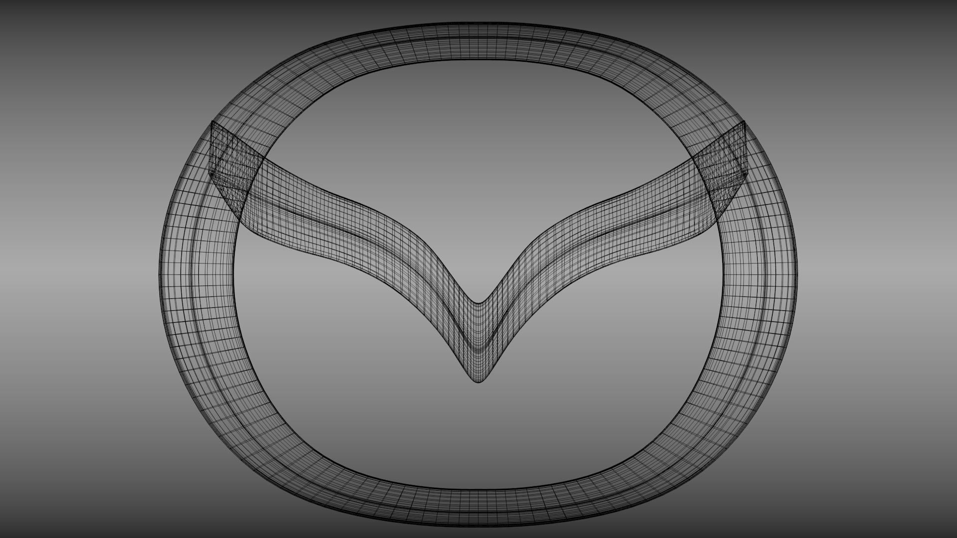 Monochrome Digital Art Simple Minimalism Render CGi Car Brand Mazda Grid Gray Background Symbols Wir 1920x1080