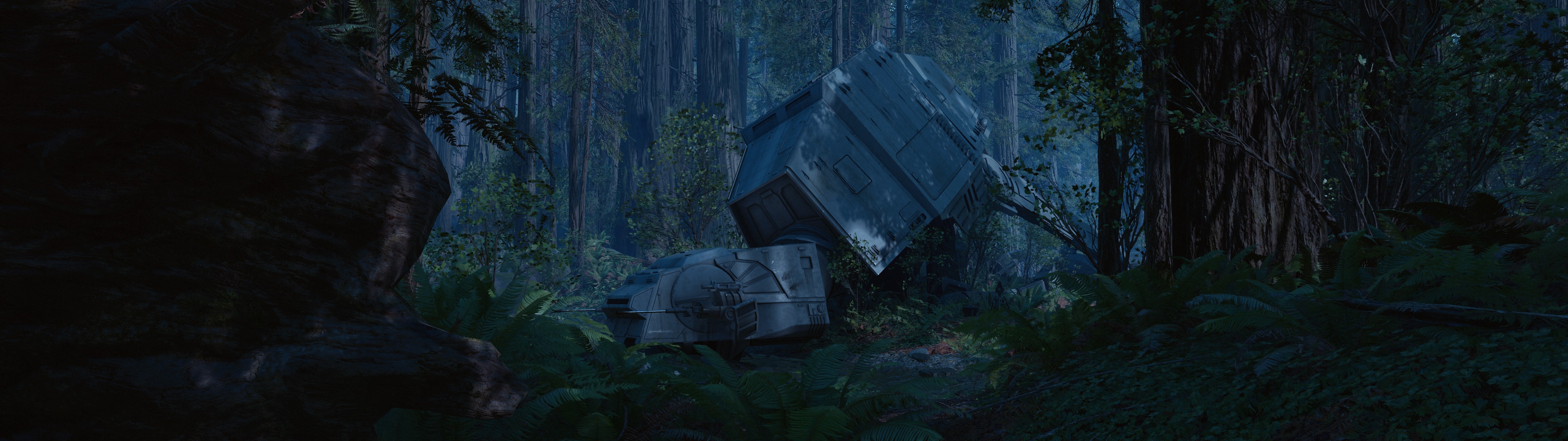 Star Wars Battlefront Star Wars Atat Dual Monitors Endor Battle Of Endor Video Games 5118x1440