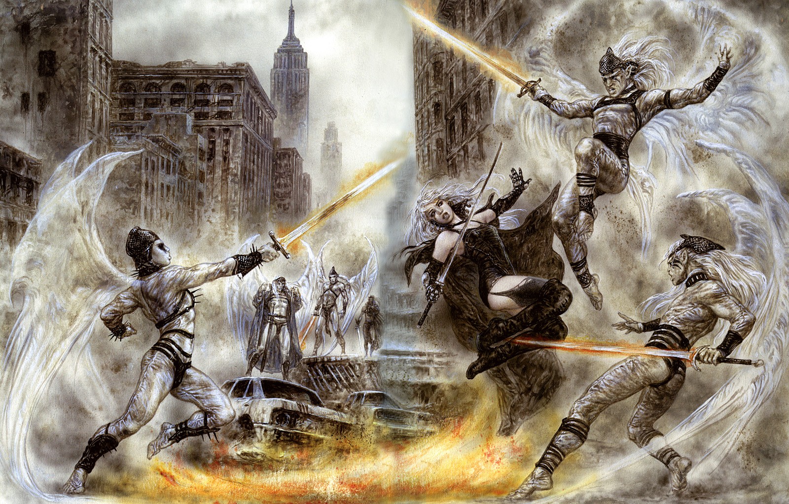 Luis Royo Fantasy Art Women Battle Malefic Time 1600x1022