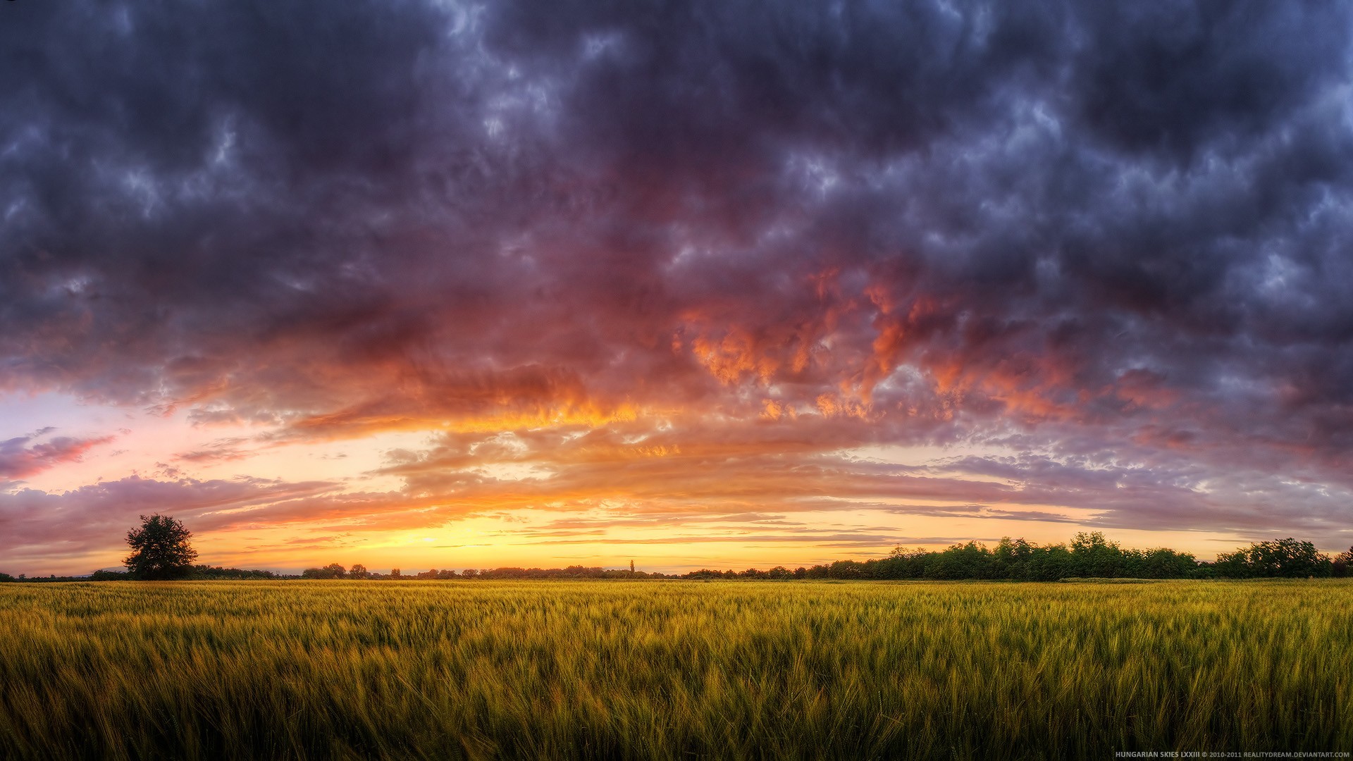 Nature HDR Sunset Landscape Nature Plains Landscape Summer Landscape Sky Clouds Sunlight 2011 Year 1920x1080