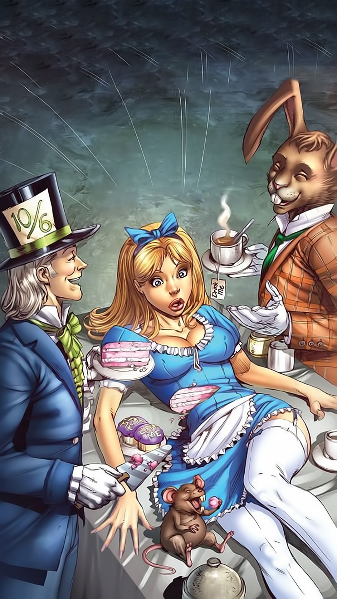 Fairy Tale Alice Mad Hatter Alice In Wonderland Cake 1080x1920