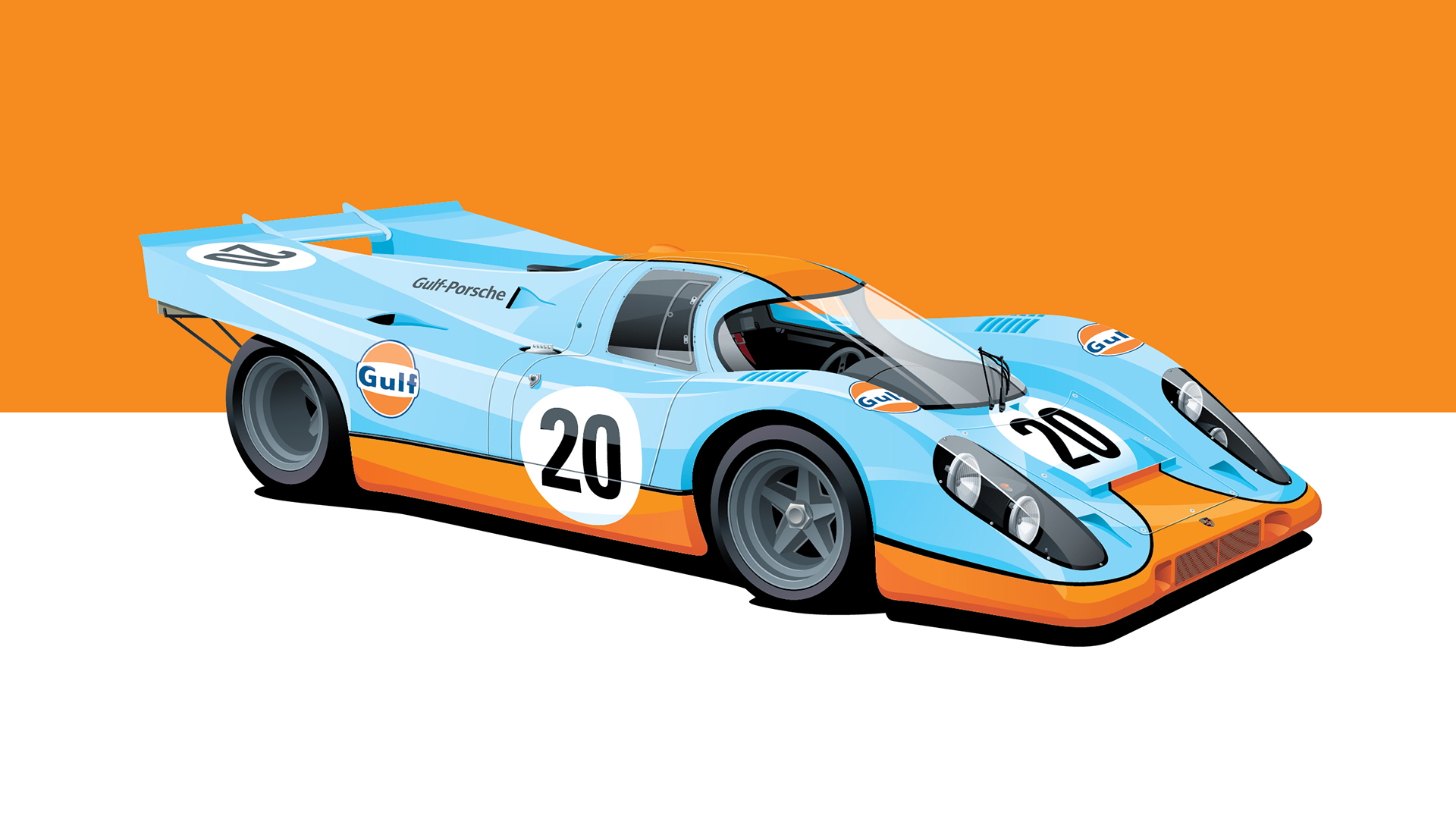 Porsche 917k Race Cars Poster Le Mans Gulf 1920x1080