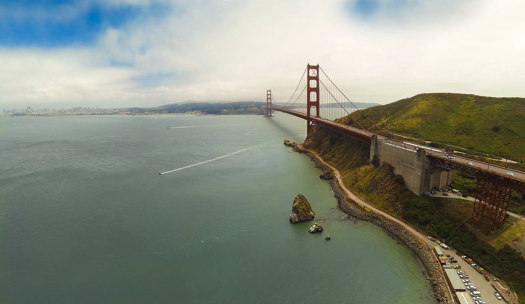 Golden Gate Bridge Landscape Bridge Bay Suspension Bridge Aerial 2000x1160