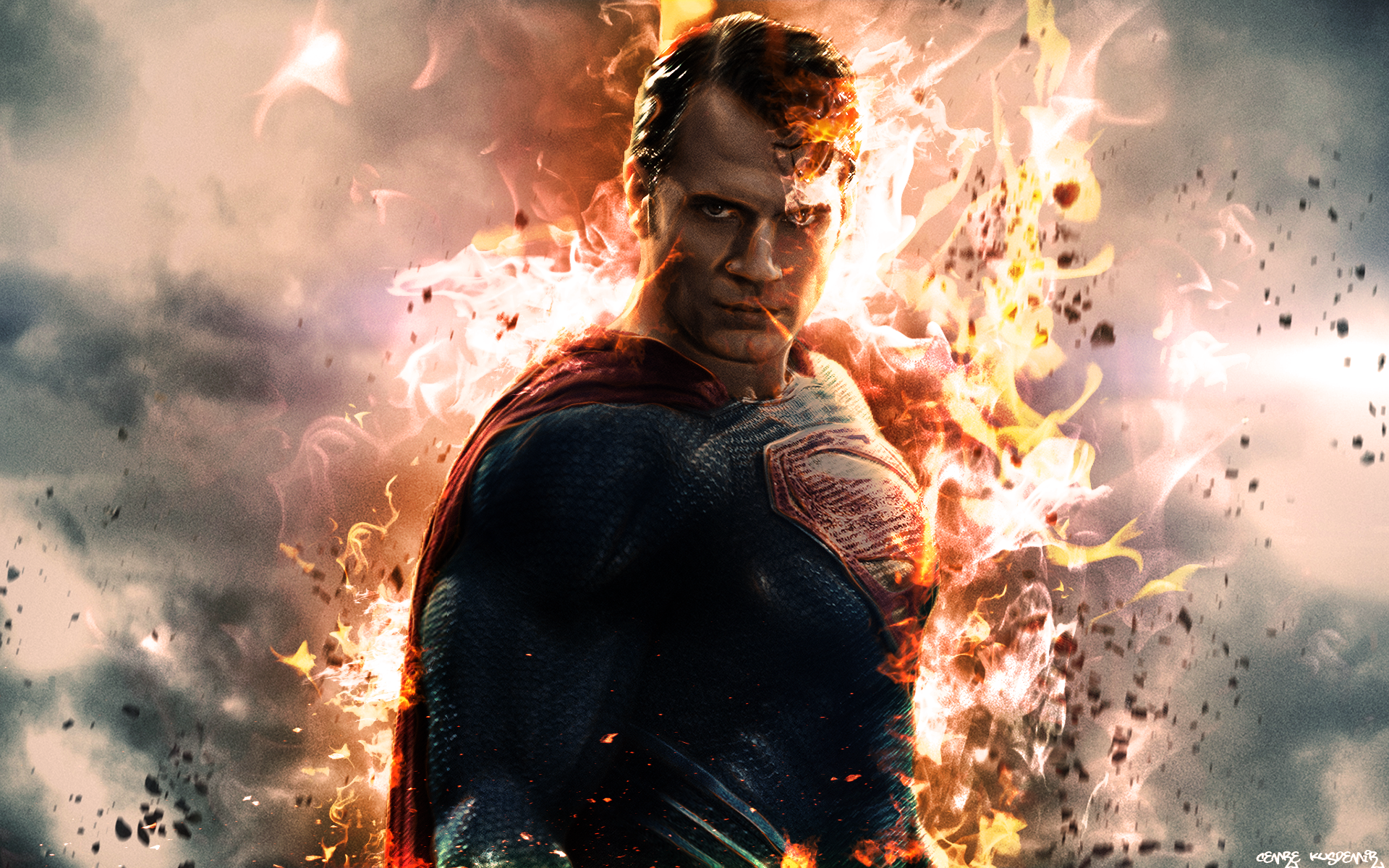 Superman The Movie Fire Clouds 1920x1200