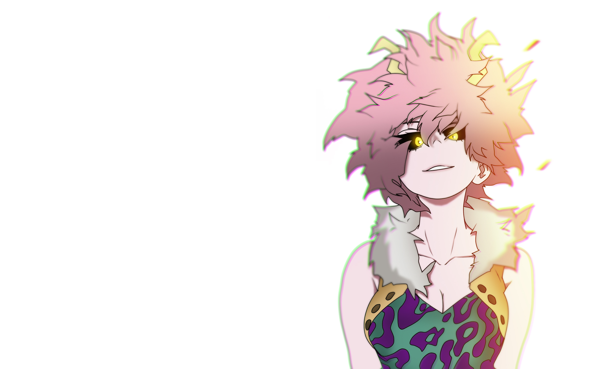 Boku No Hero Academia Anime Girls Ashido Mina White Background Black Sclera Frontal View 1920x1200