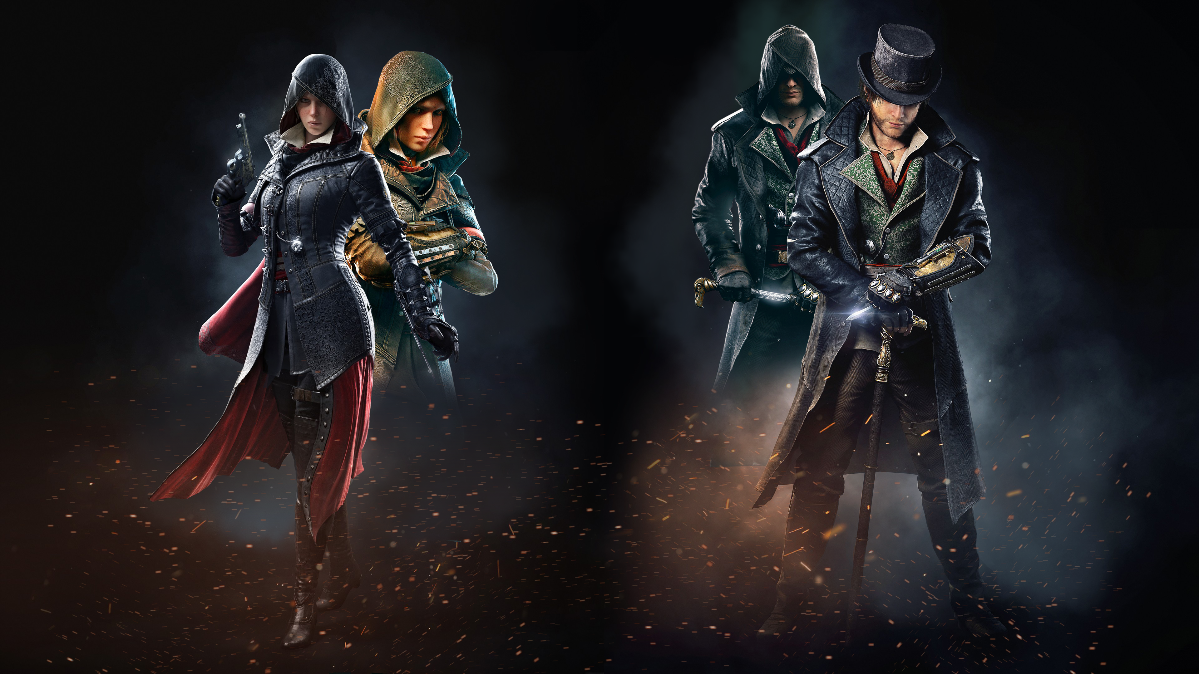 Assassins Creed Syndicate Assassins Creed Jacob Frye Evie Frye Video Games Collage Gun 3840x2160