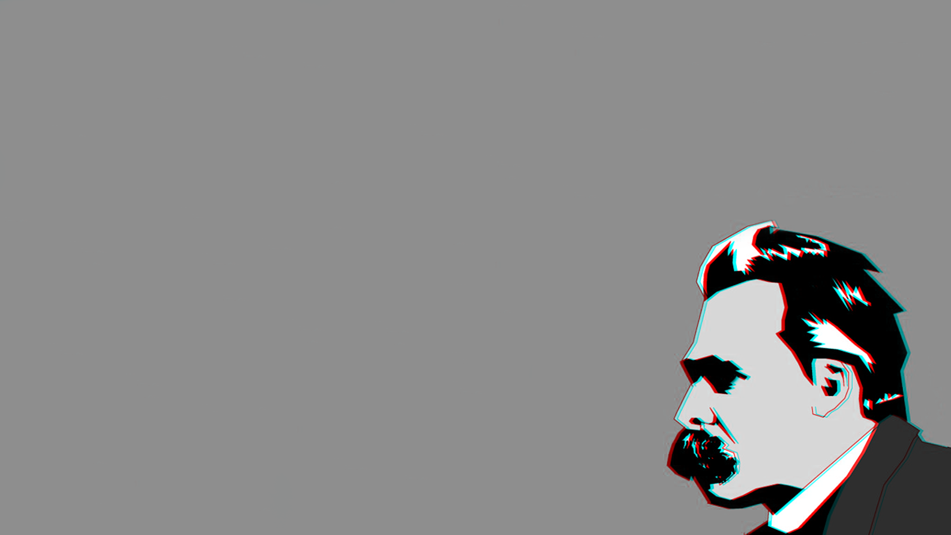 Friedrich Nietzsche Chromatic Aberration Simple Background 1920x1080