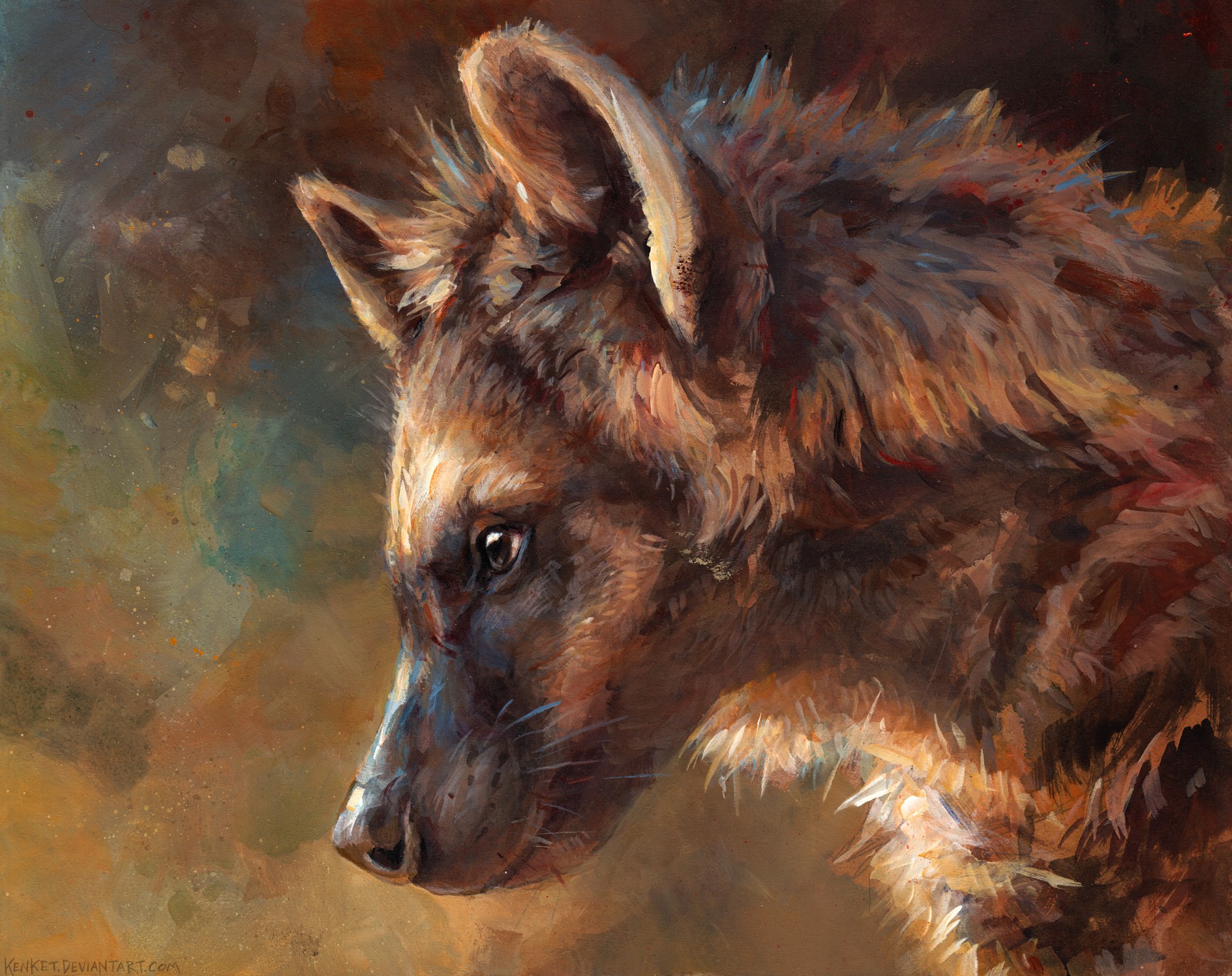 Furry Animals Hyenas Digital Art 1889x1496