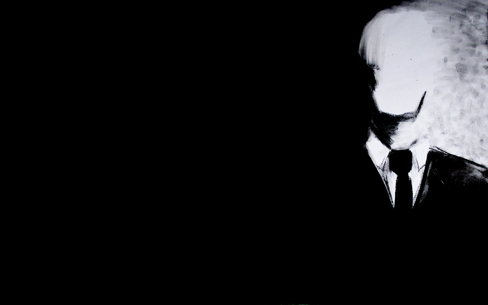 Slender Man Dark Tie Simple Background 1680x1050