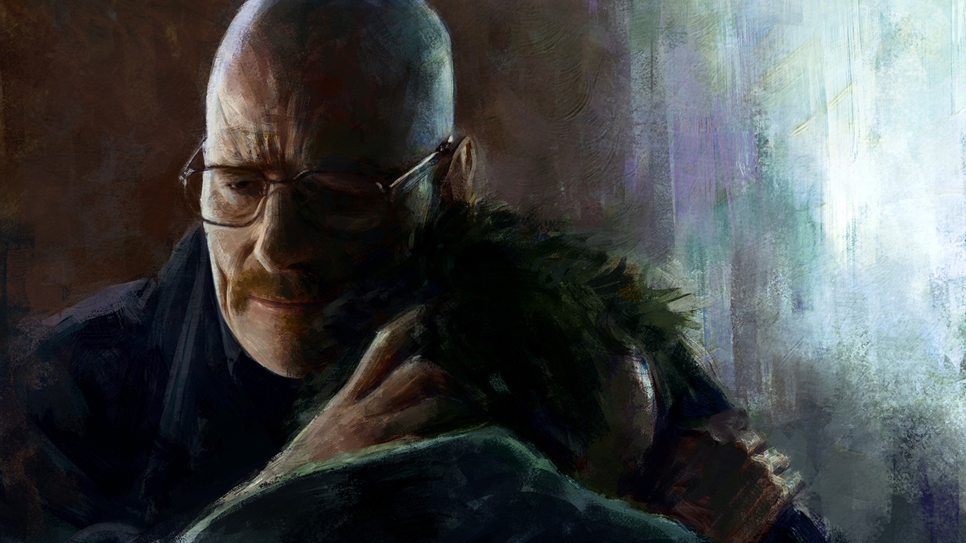 Breaking Bad Walter White Heisenberg Jessie Pinkman TV Chemistry Oil Painting 1920x1080