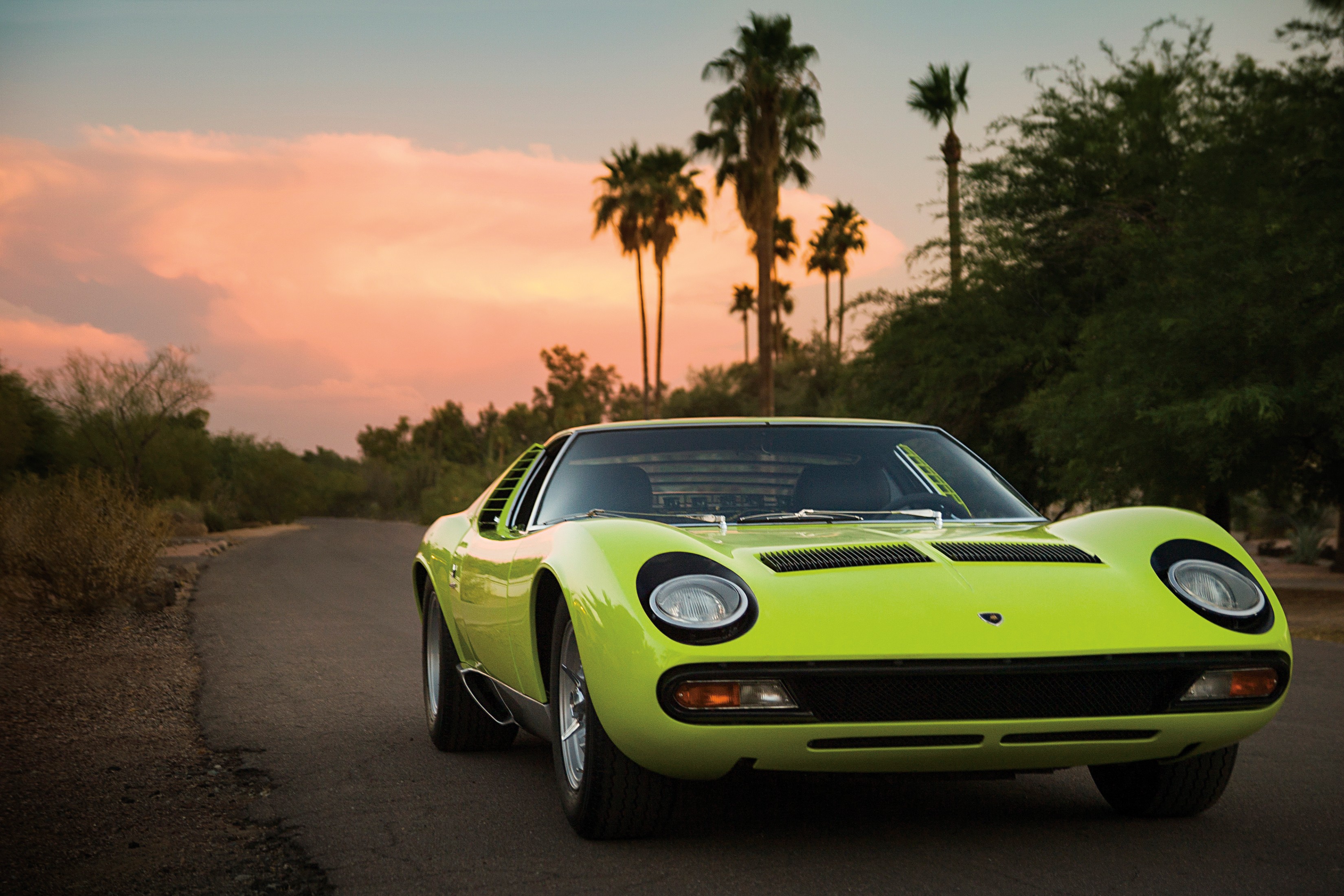 Lamborghini Miura Car Vehicle Lamborghini Green Cars Pop Up Headlights 3300x2200