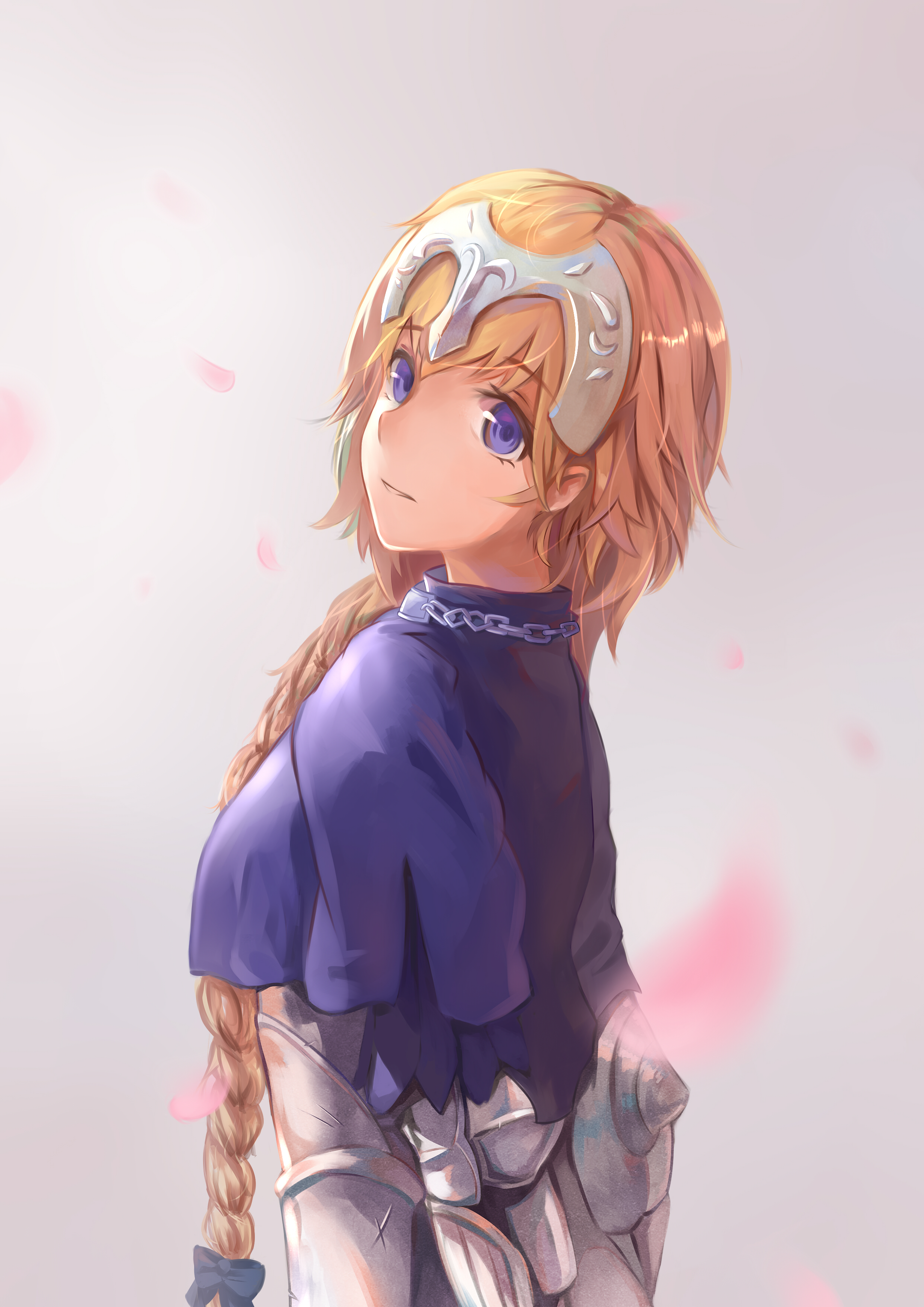 Fate Series Fate Apocrypha Anime Girls Ruler Fate Apocrypha Simple Background Blond Hair FGO 2D Jean 2480x3507