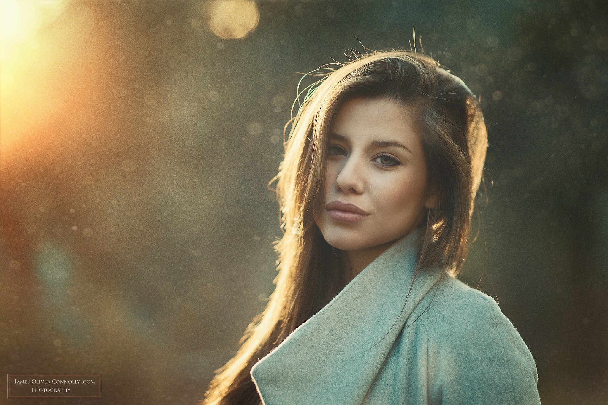 Women Model Brunette Brown Eyes Sun Rays Looking At Viewer Botox White Coat Coats James Oliver 2048x1365