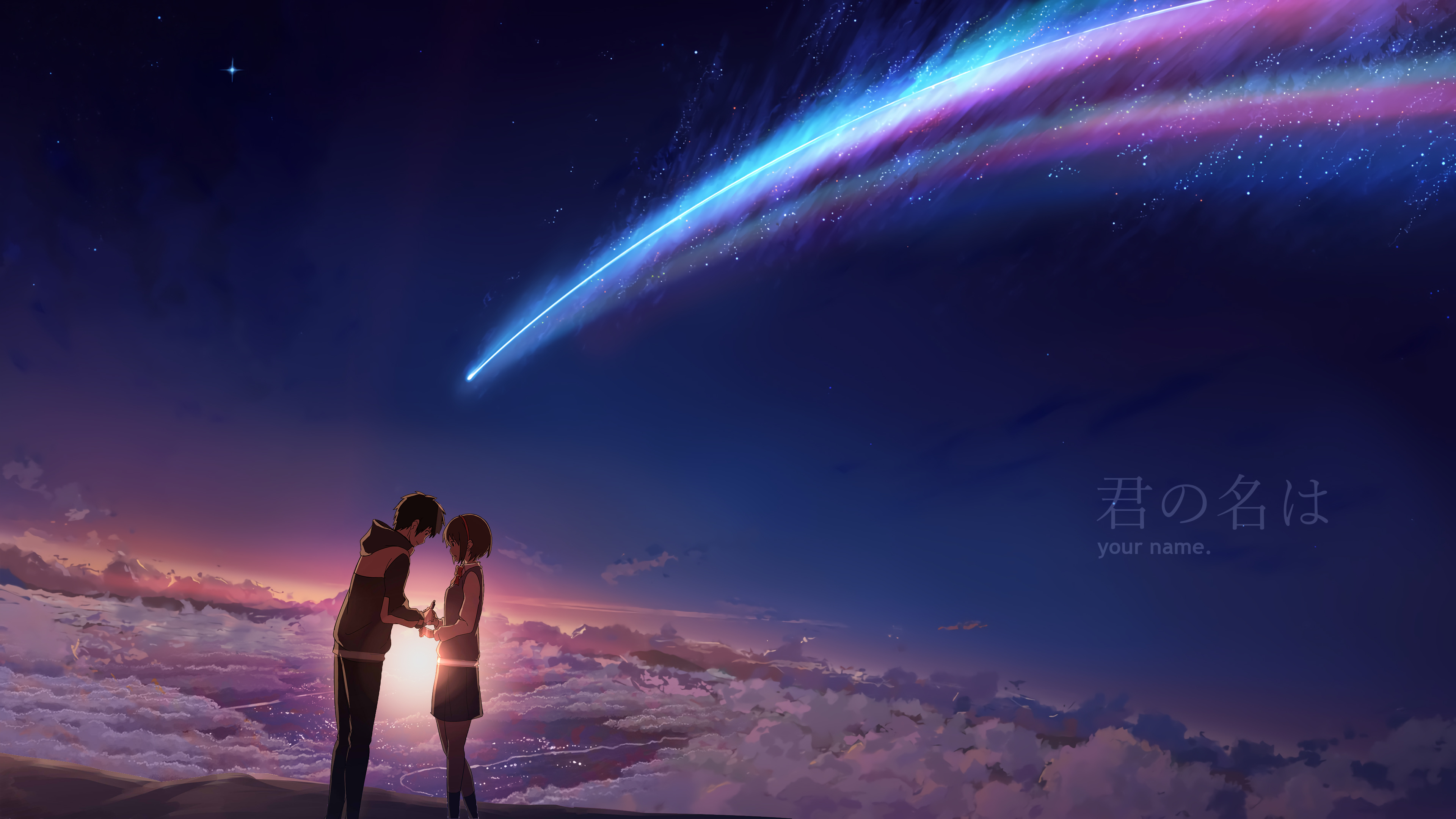 Mitsuha Miyamizu Taki Tachibana Kimi No Na Wa Comet Sky Cloud Scenic 3840x2160