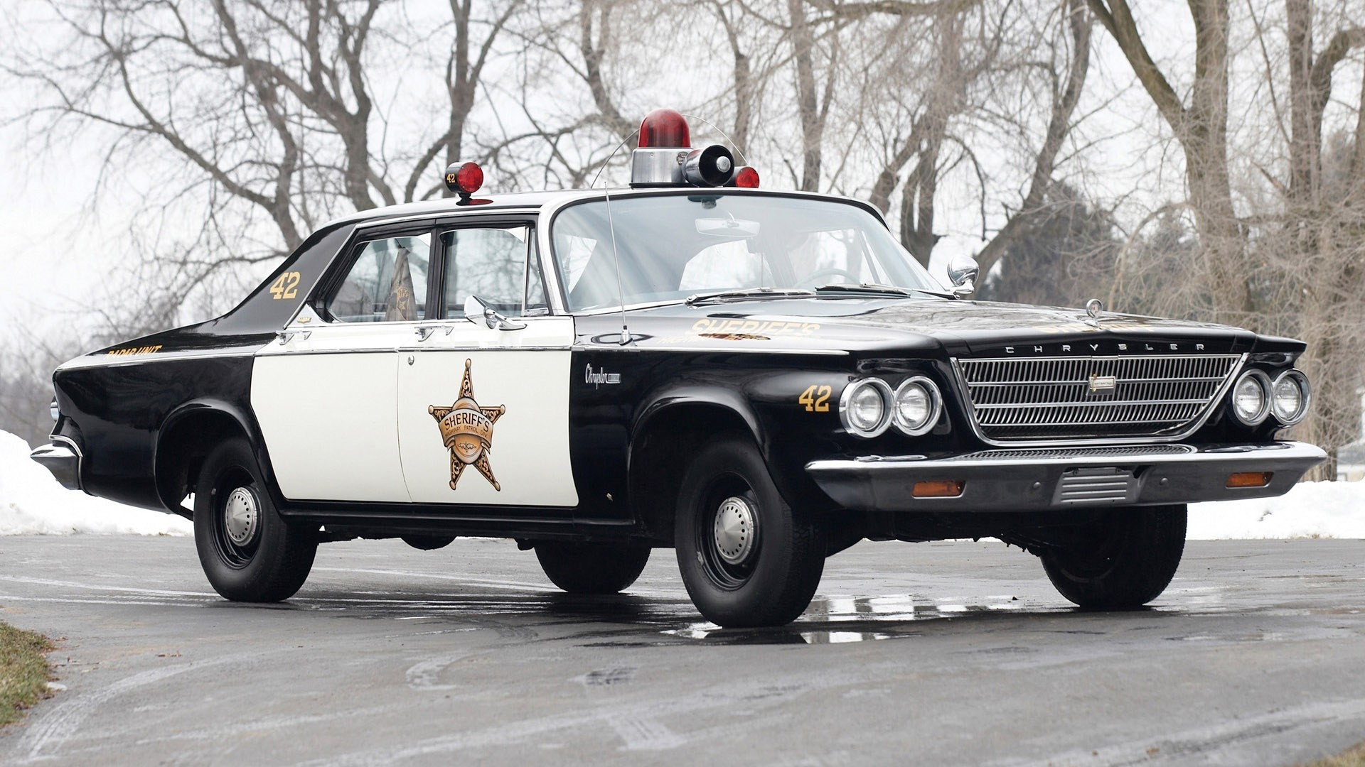 Car Police Police Cars Old Car Chrysler Sheriff Road Chrysler 300 1920x1080