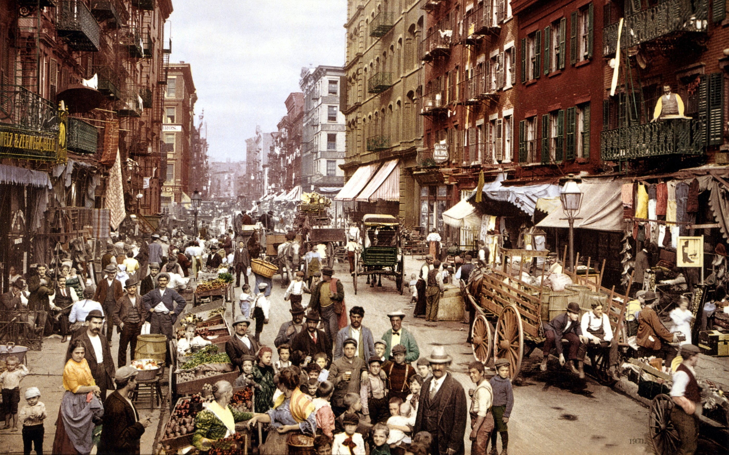 New York City Colorized Photos Crowds Street Old Photos Brown 2800x1750