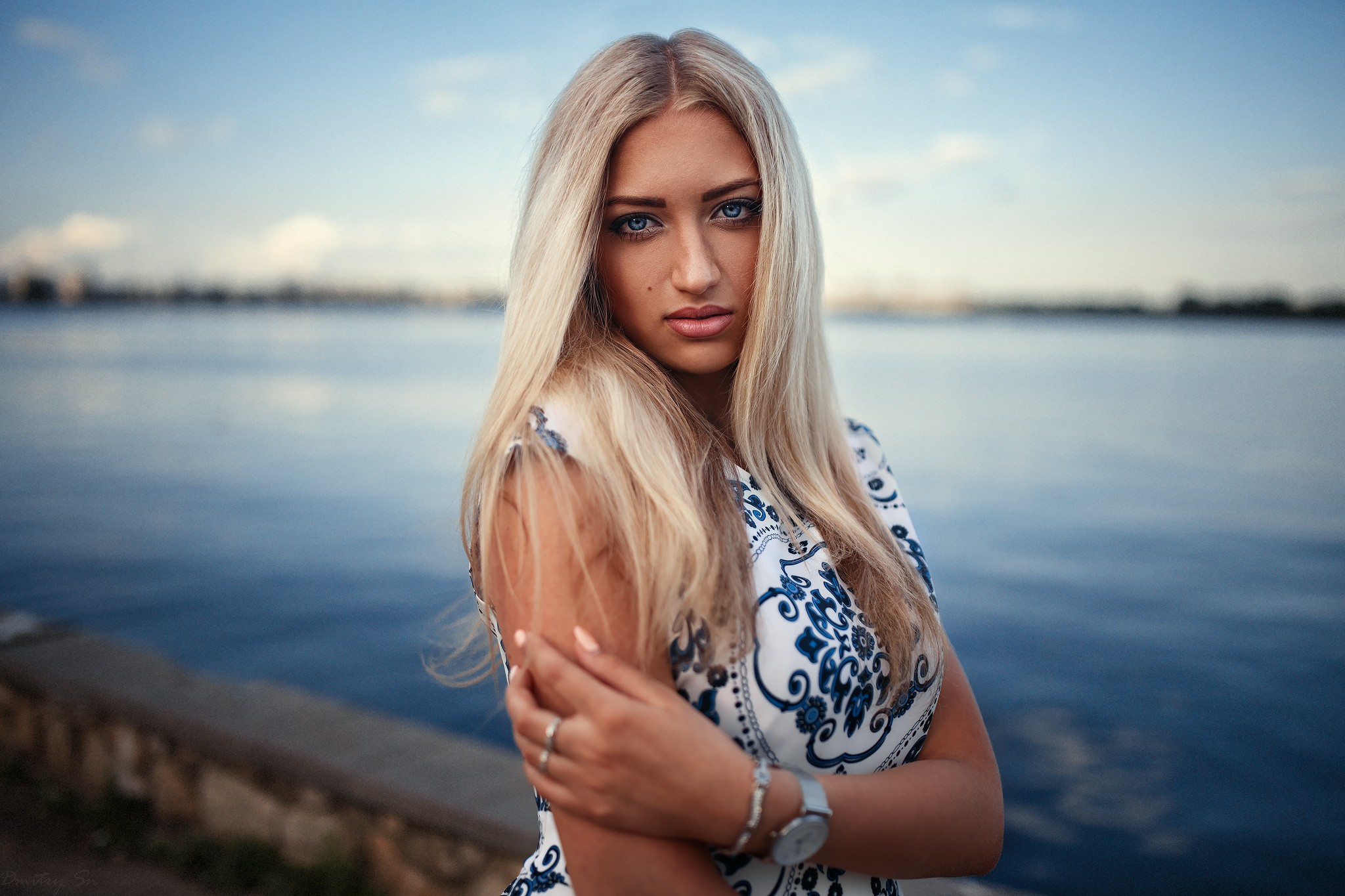 Women Blonde Face Portrait Depth Of Field Dmitry Shulgin Lisa Model 2048x1365