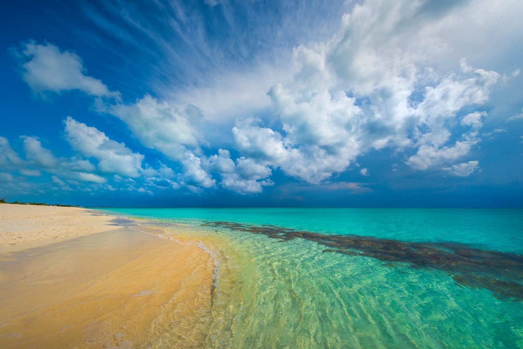 Nature Landscape Tropical Beach Caribbean Island Turquoise Sea White Clouds Sand Summer 1700x1135