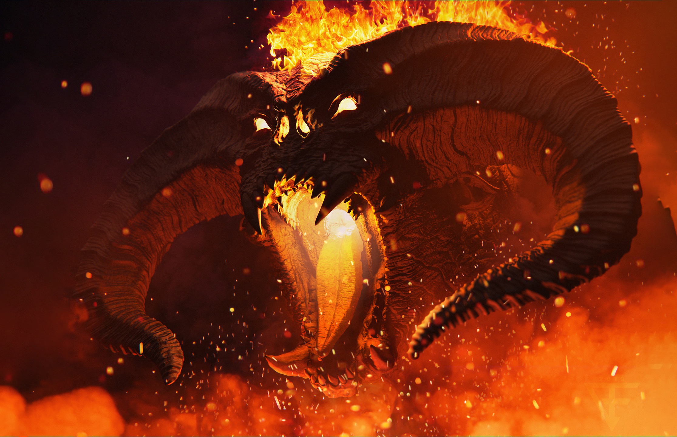 Balrog Demon The Lord Of The Rings Fantasy Art Creature 2230x1440