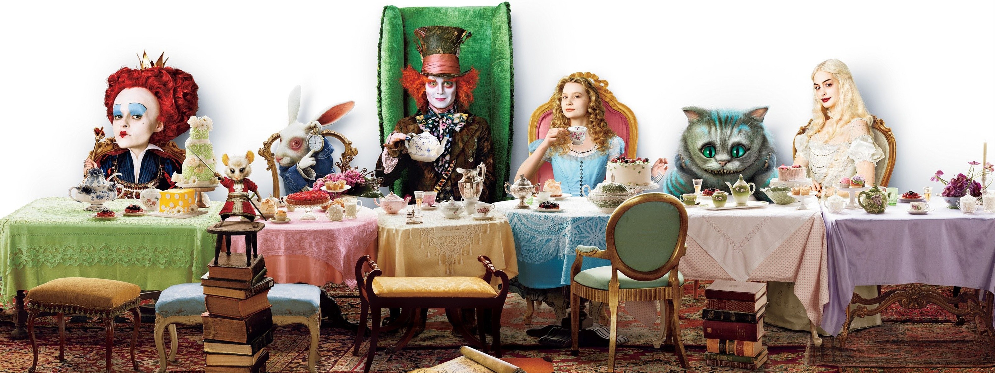 Alice In Wonderland Johnny Depp Movies Mad Hatter 3200x1200