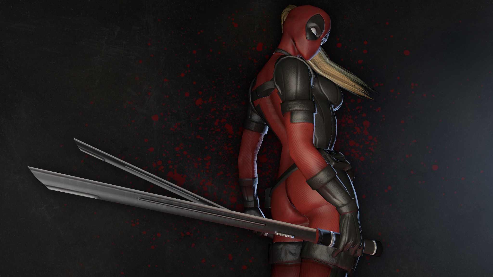 Lady Deadpool Marvel Comics Sword Antiheroes Artwork 2048x1152