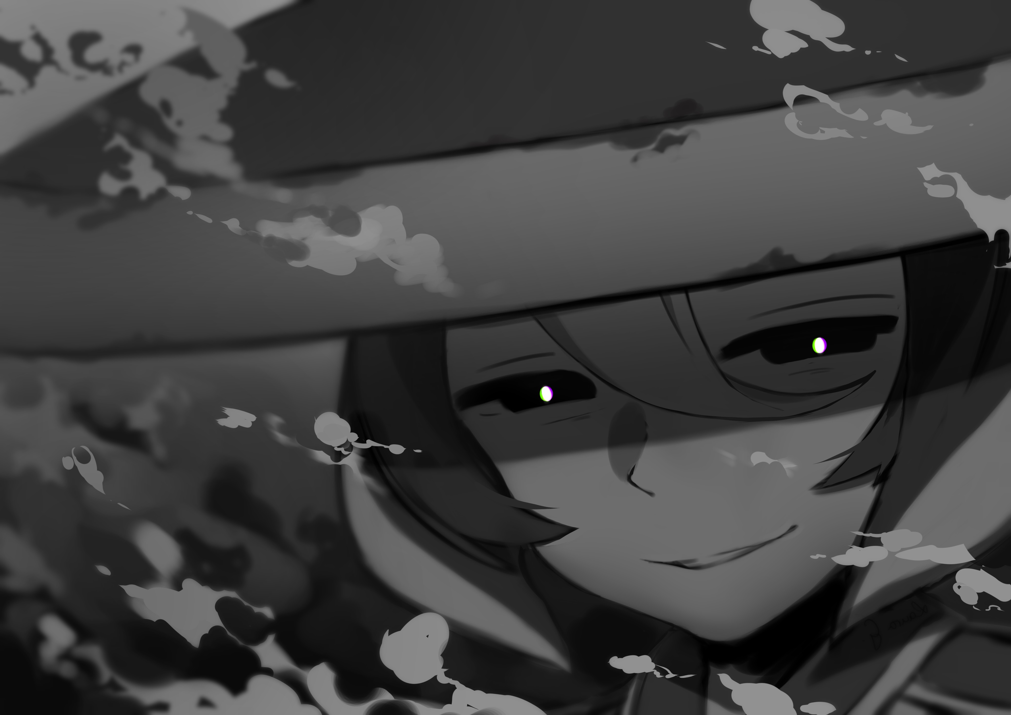 Made In Abyss Monochrome Sasoura Looking At Viewer Blurred Ozen Made In Abyss 4093x2894