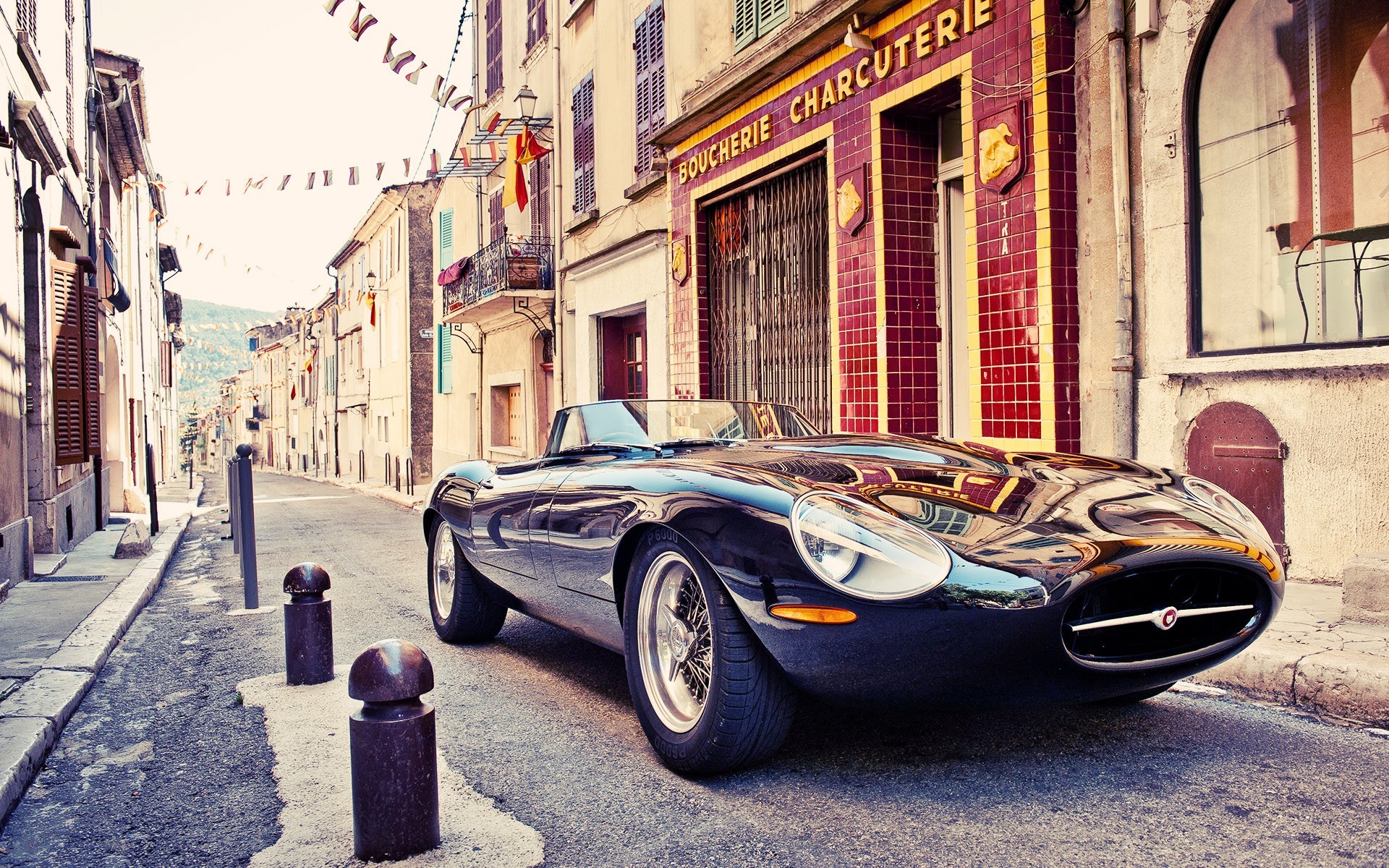 Jaguar Jaguar E Type Car Urban City Street Black Cars 1920x1200