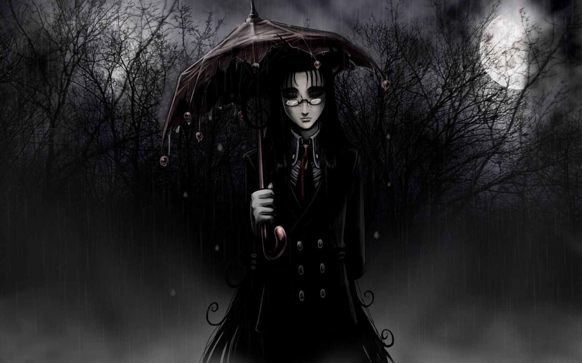 Hellsing Rip Van Winkle Anime Girls Anime Dark Moon Umbrella 1920x1200