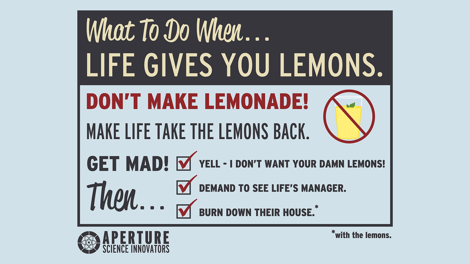 Portal 2 Cave Johnson Lemons Humor Portal Game Video Games 1920x1080