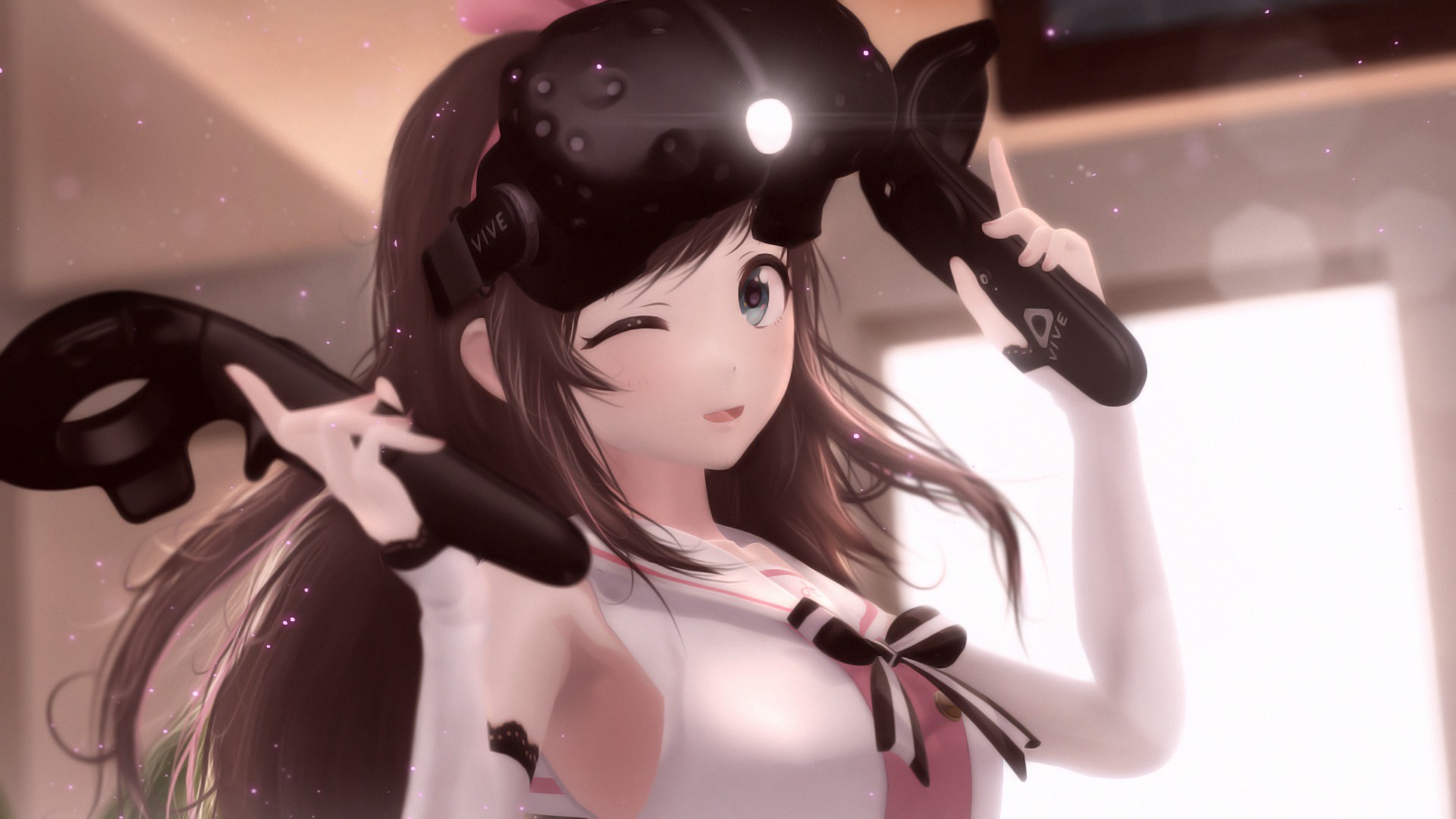Kizuna Ai Anime Girls 3D VR Headset 1920x1080
