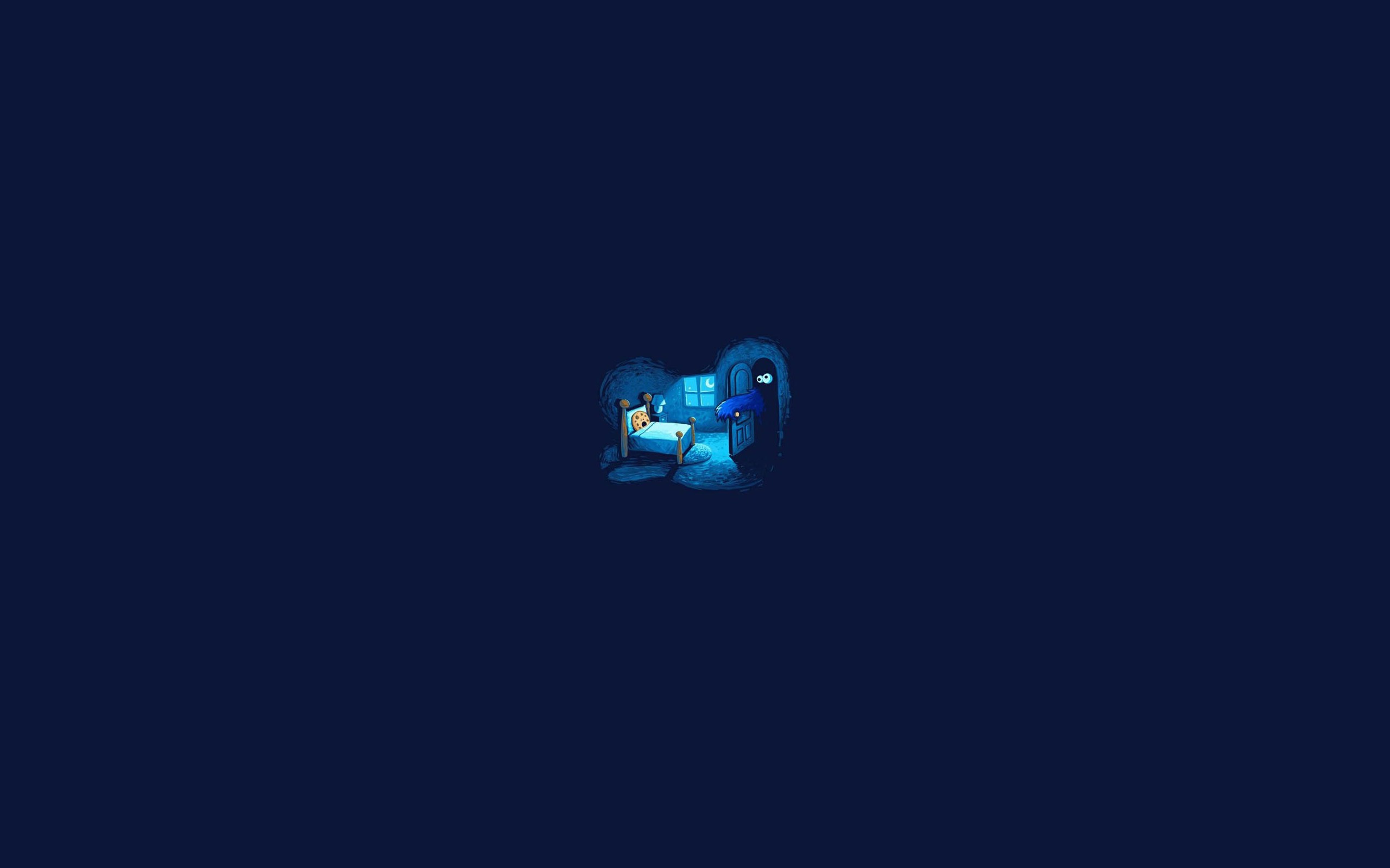 Minimalism Cookie Monster Humor 2560x1600