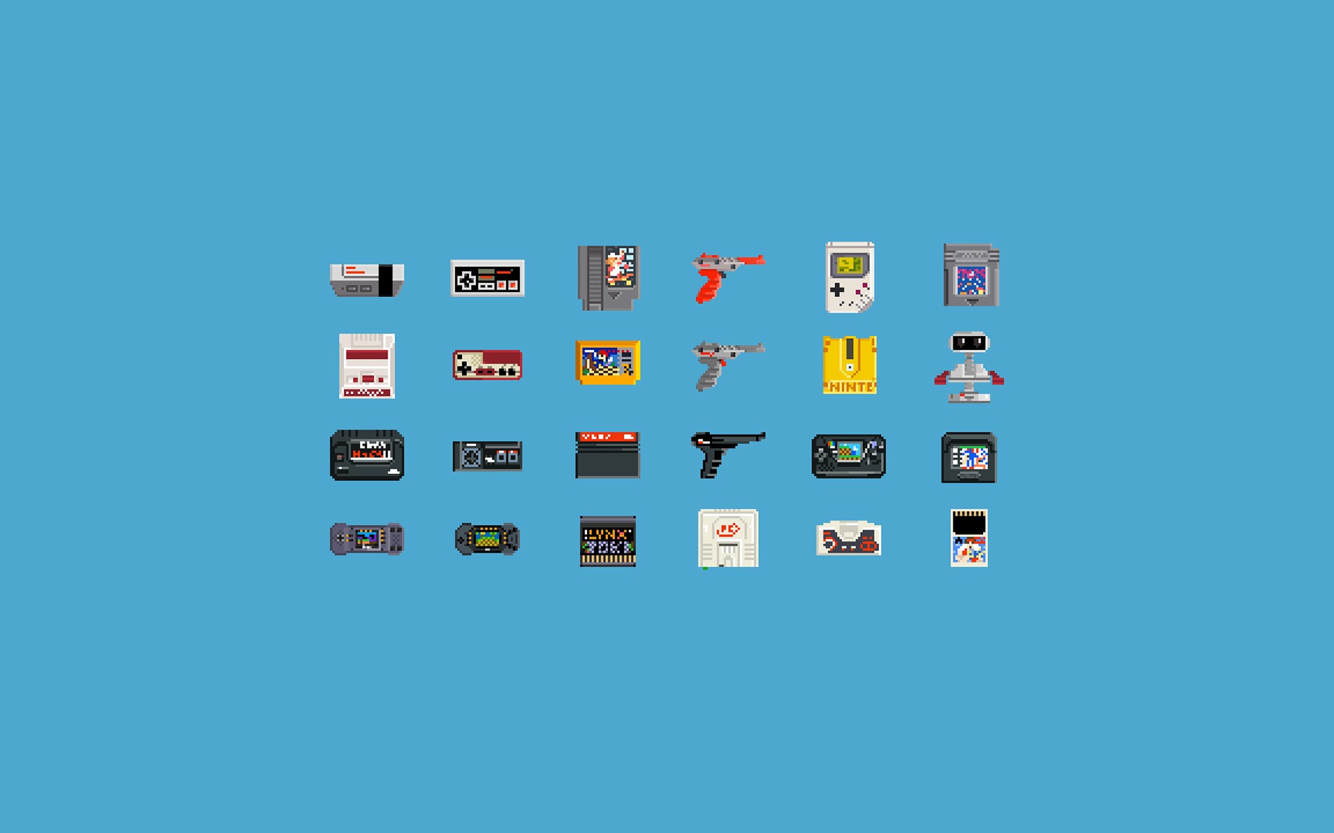 Video Games Consoles Pixel Art 8 Bit Nintendo Entertainment System GameBoy 1920x1200