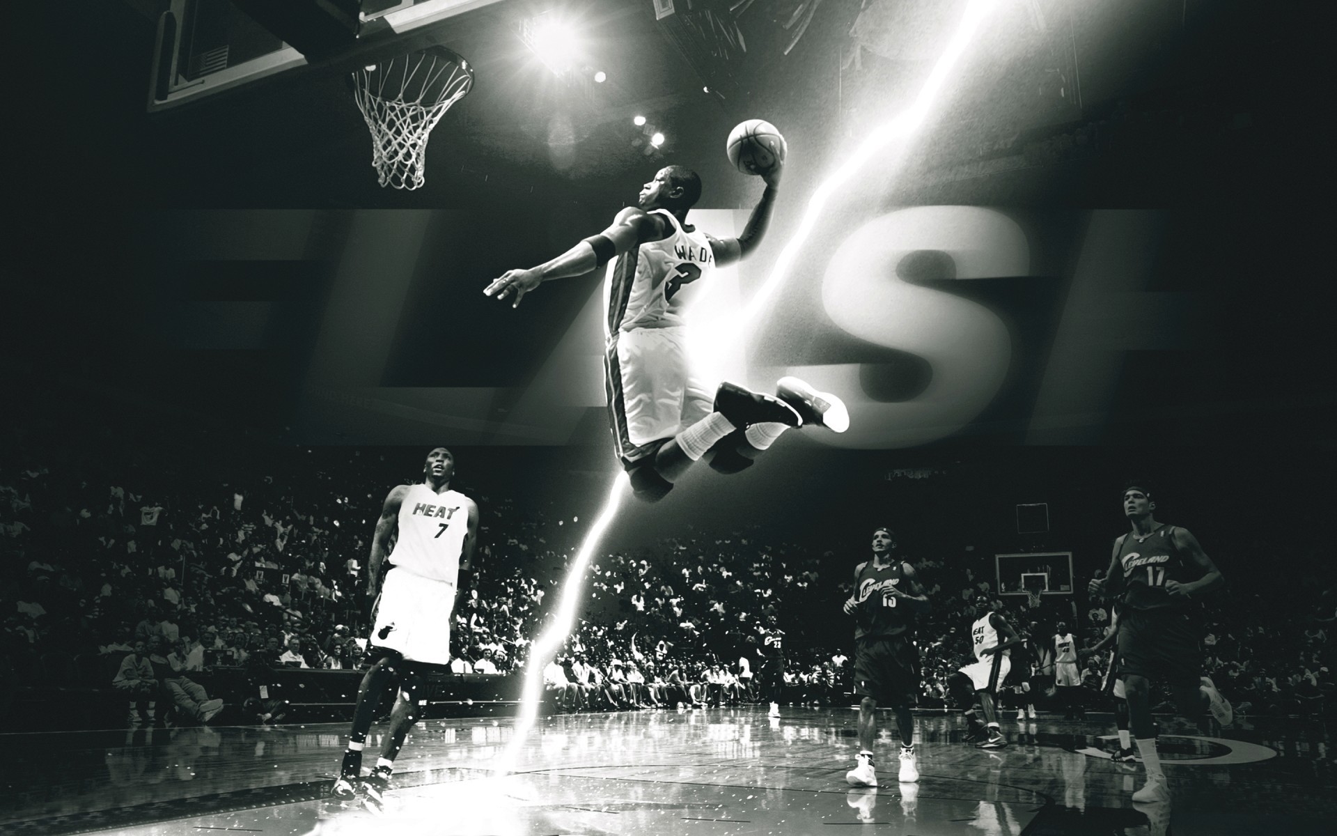 Basketball Monochrome Jumping Sport Digital Art Men Sports Hoop 1920x1200