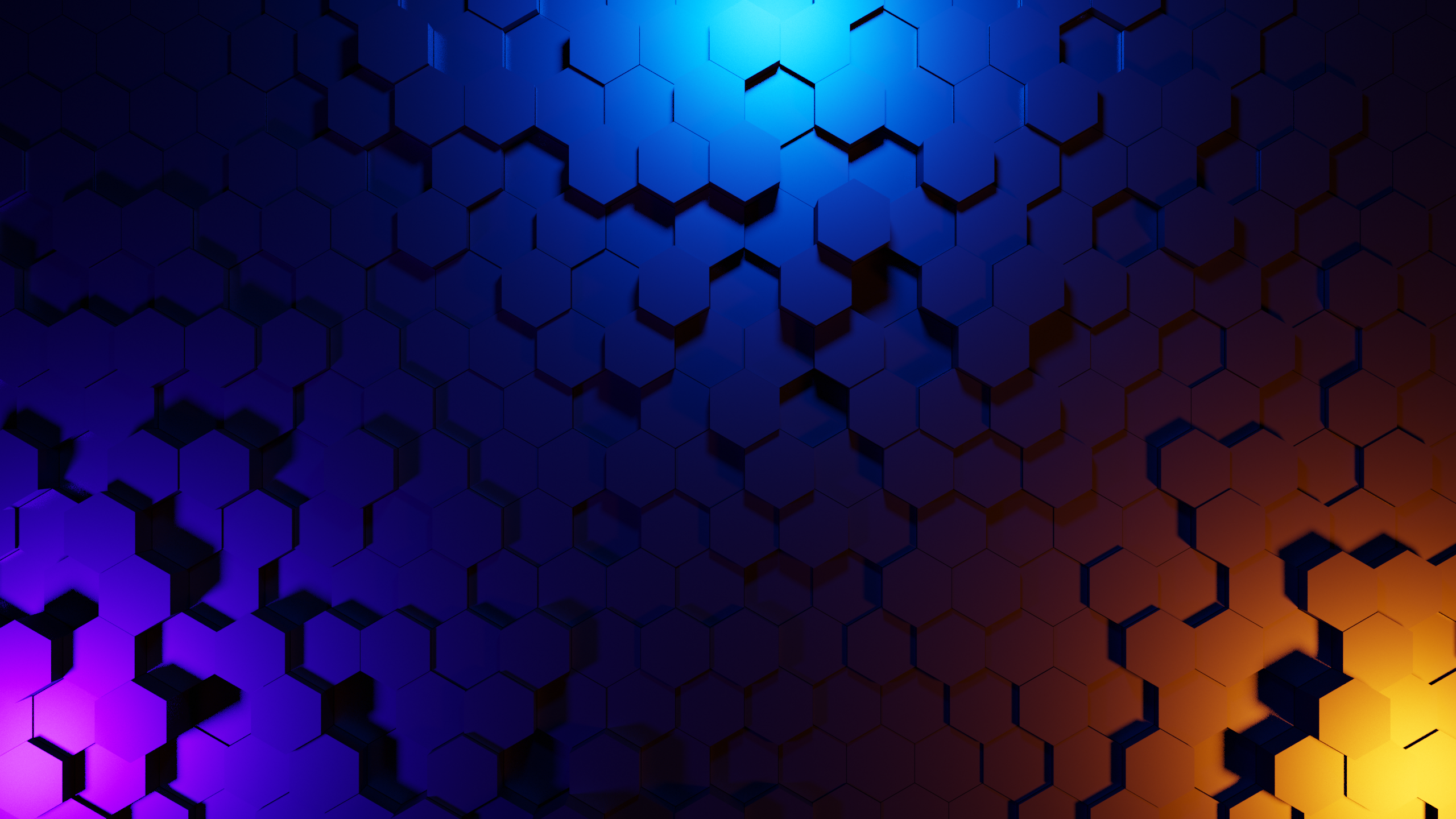 Hex Color Burst 3D Abstract 2560x1440