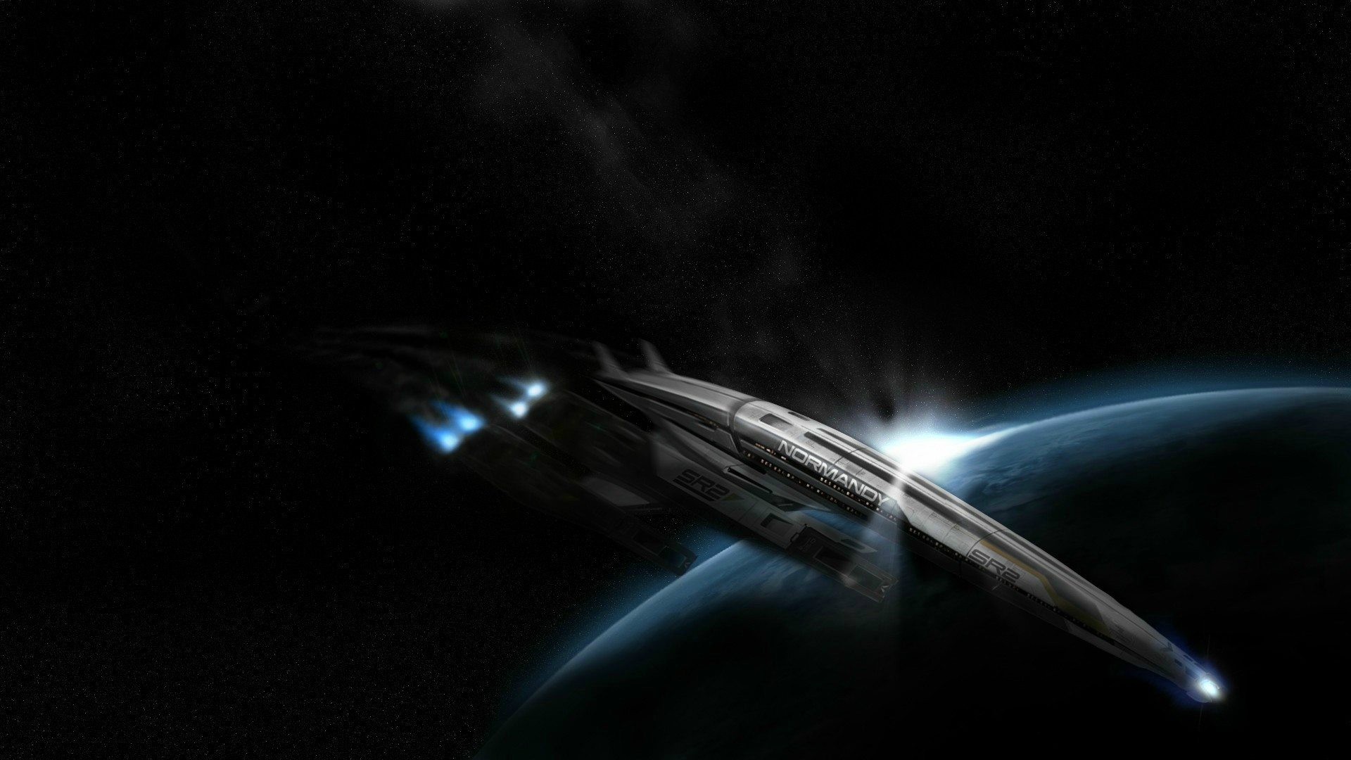 Mass Effect Normandy SR 2 Science Fiction Video Game Art Video Games Spaceship 1920x1080