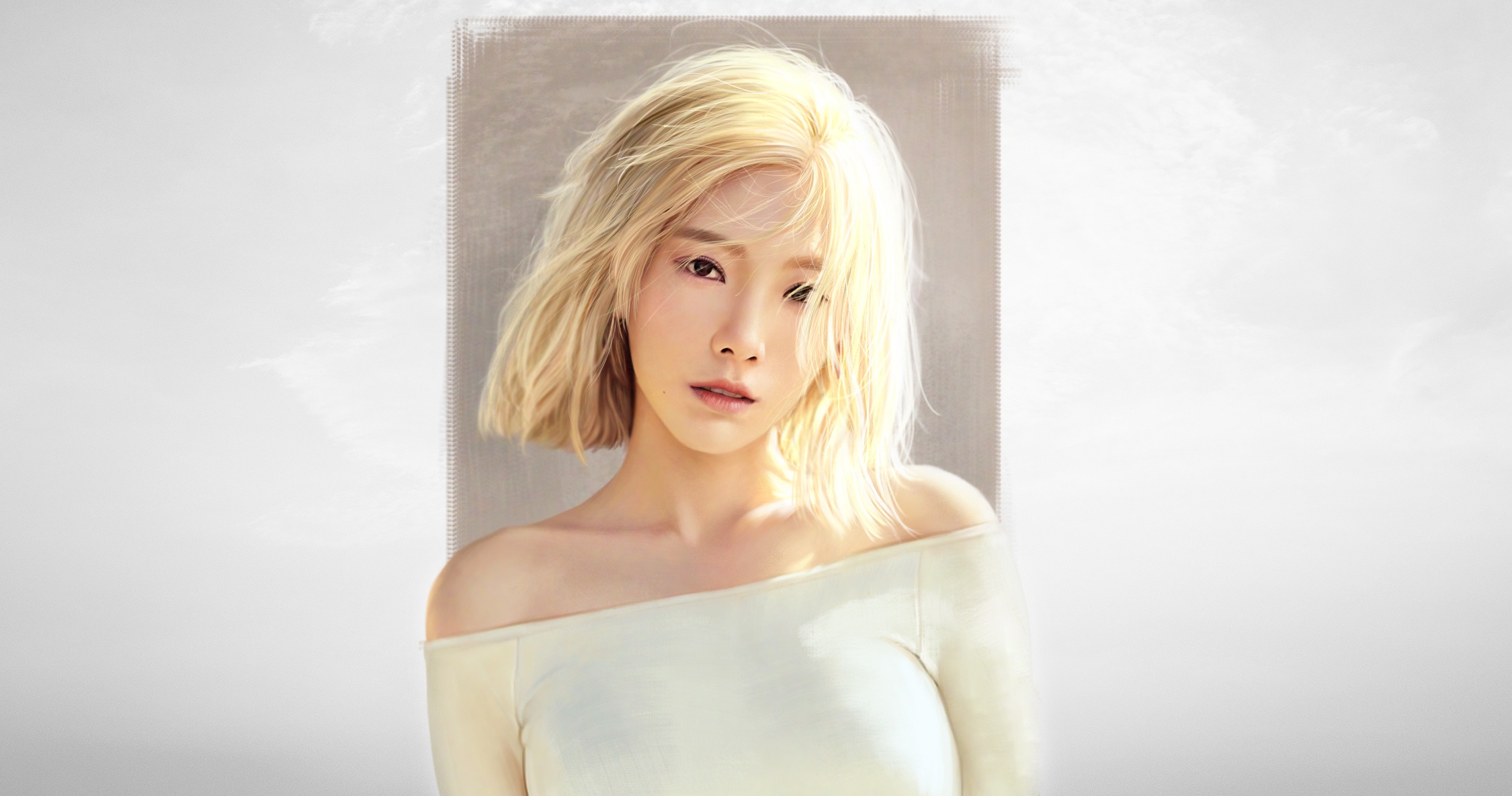Women Blonde Asian Artwork Girls Generation Kim Taeyeon SNSD 2250x1185